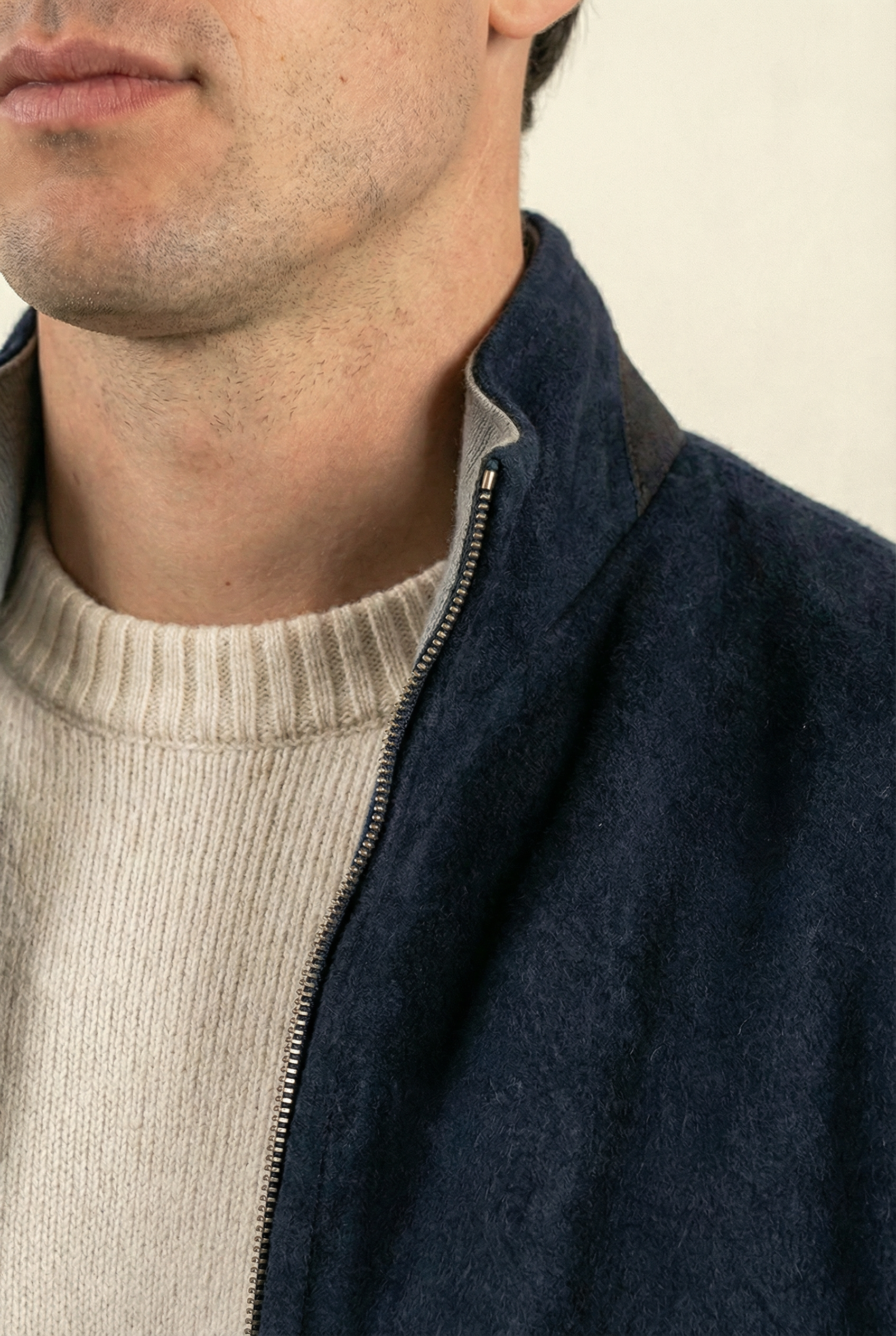 Reversible Wool Gilet Navy/Grey