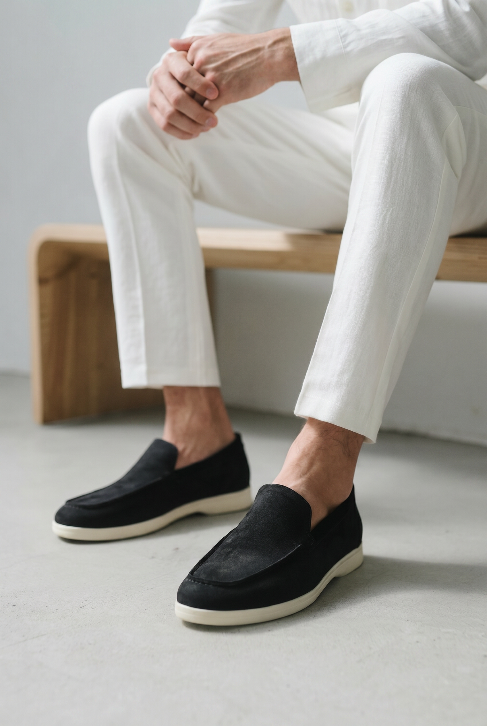 Old Money Suede Loafers Black
