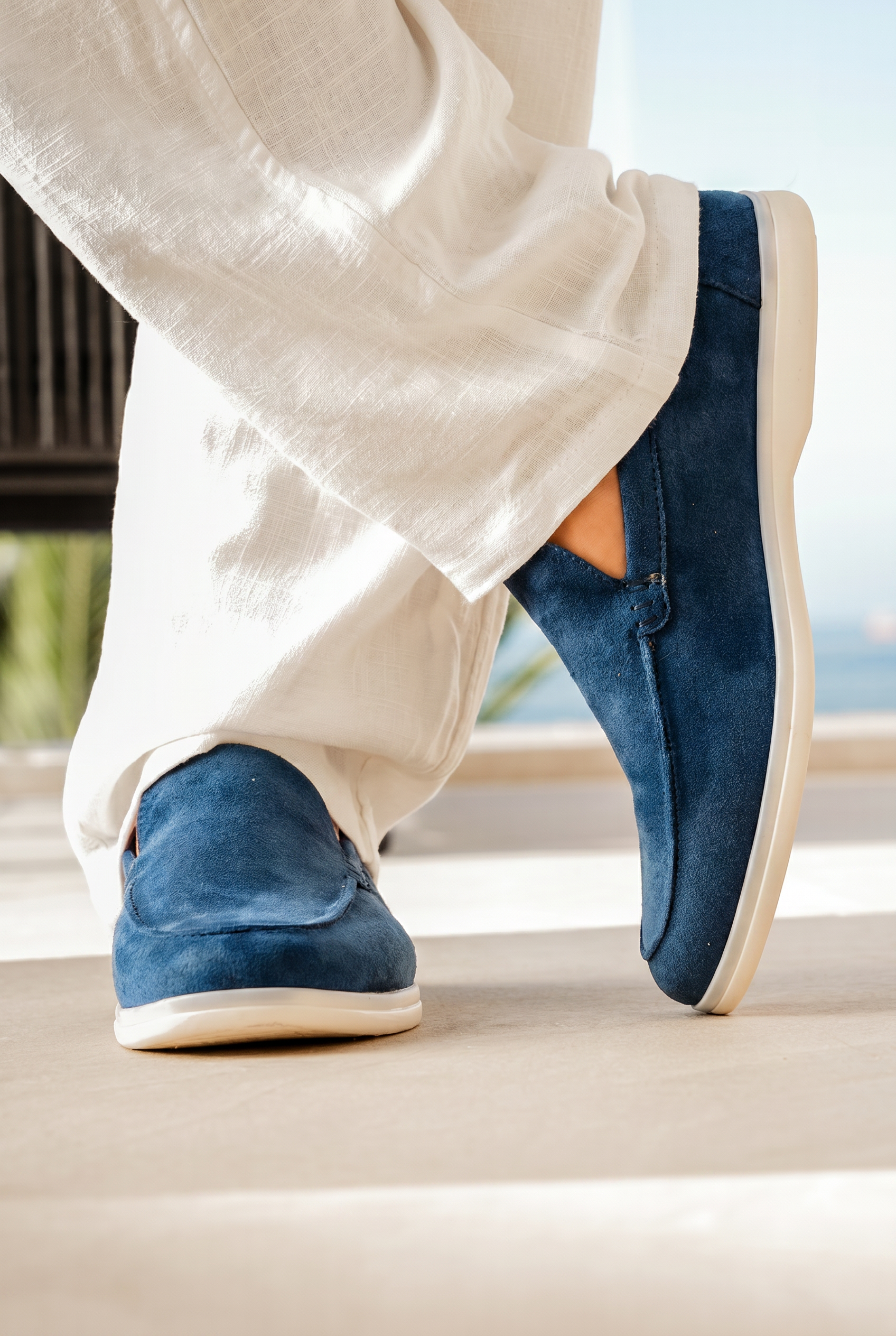 Old Money Suede Loafers Navy