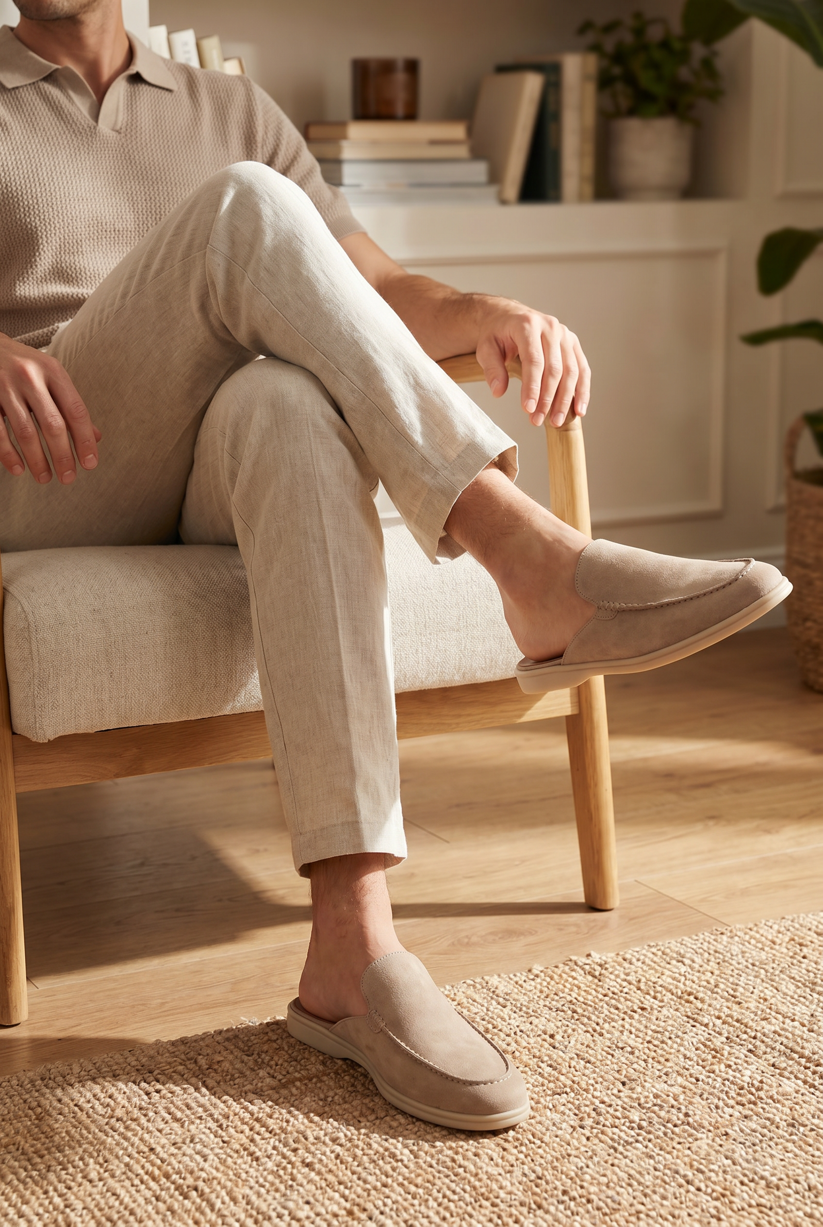 Yacht Loafer Suede Mule Dark Beige