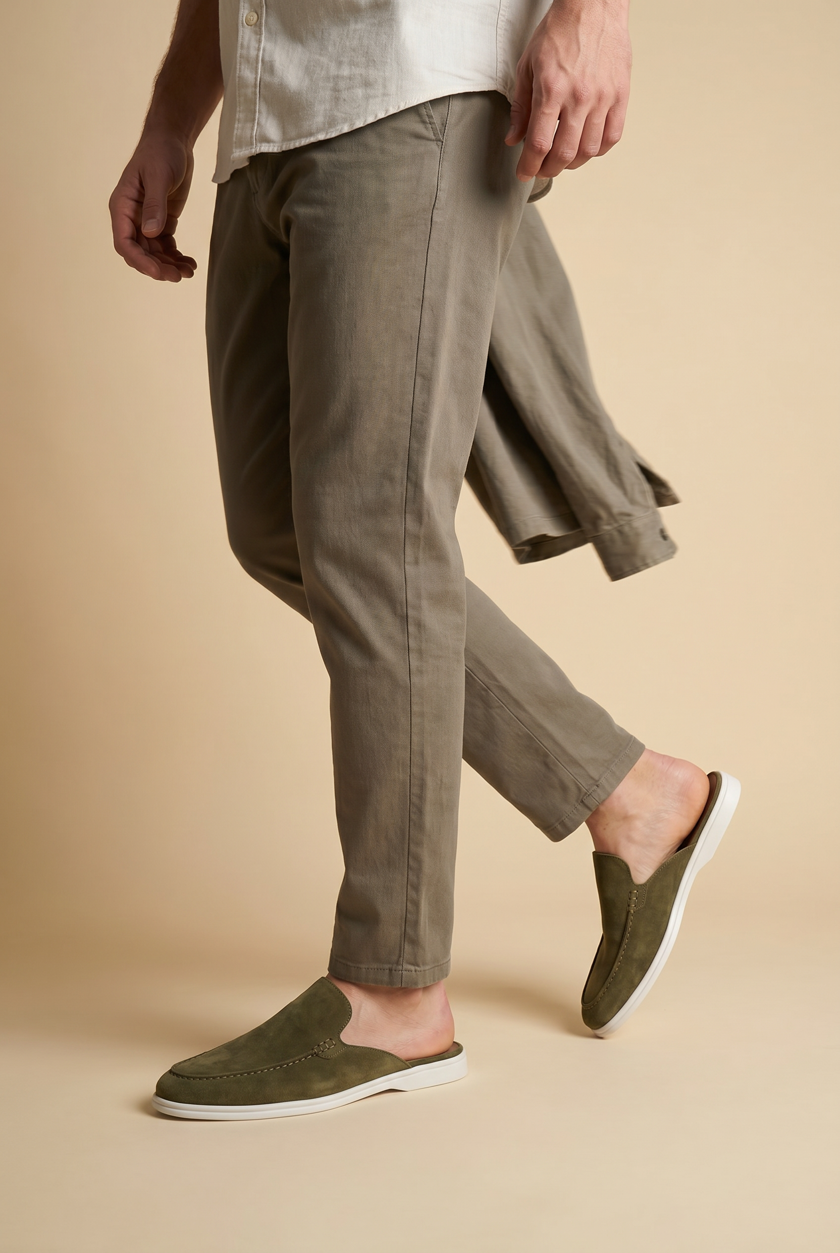 Yacht Loafer Suede Mule Sage