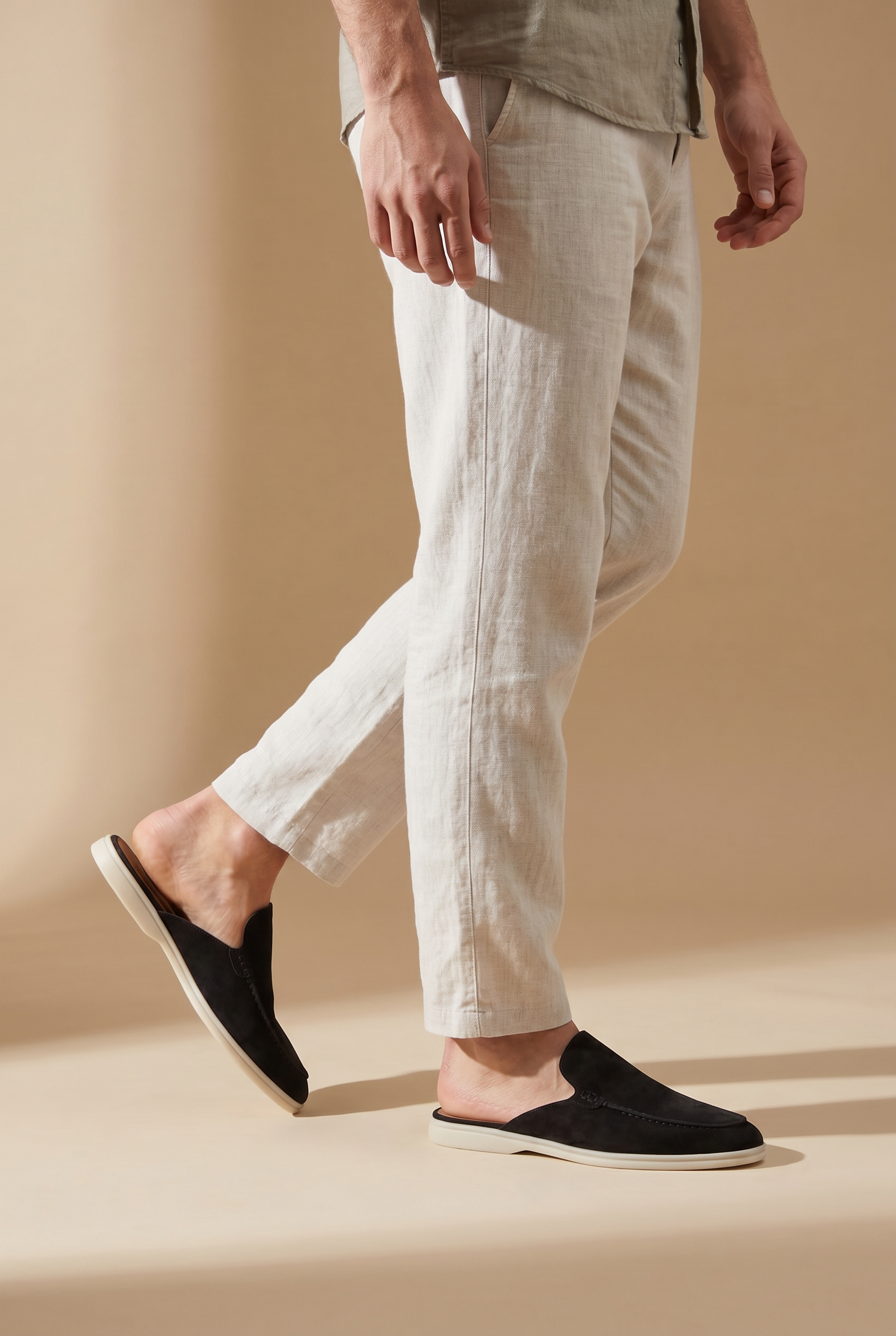Yacht Loafer Suede Mule Black