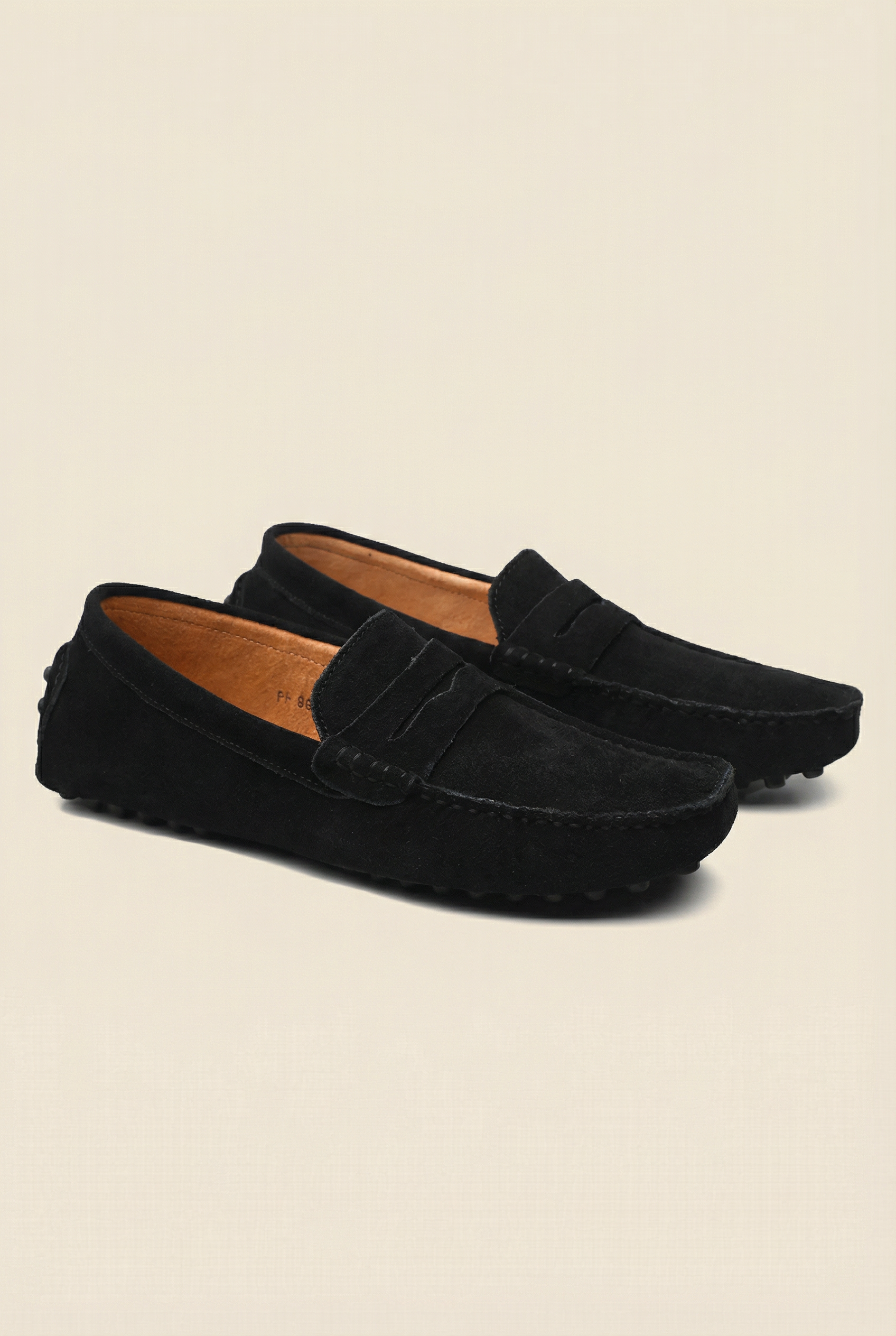Suede Driver Loafers Black