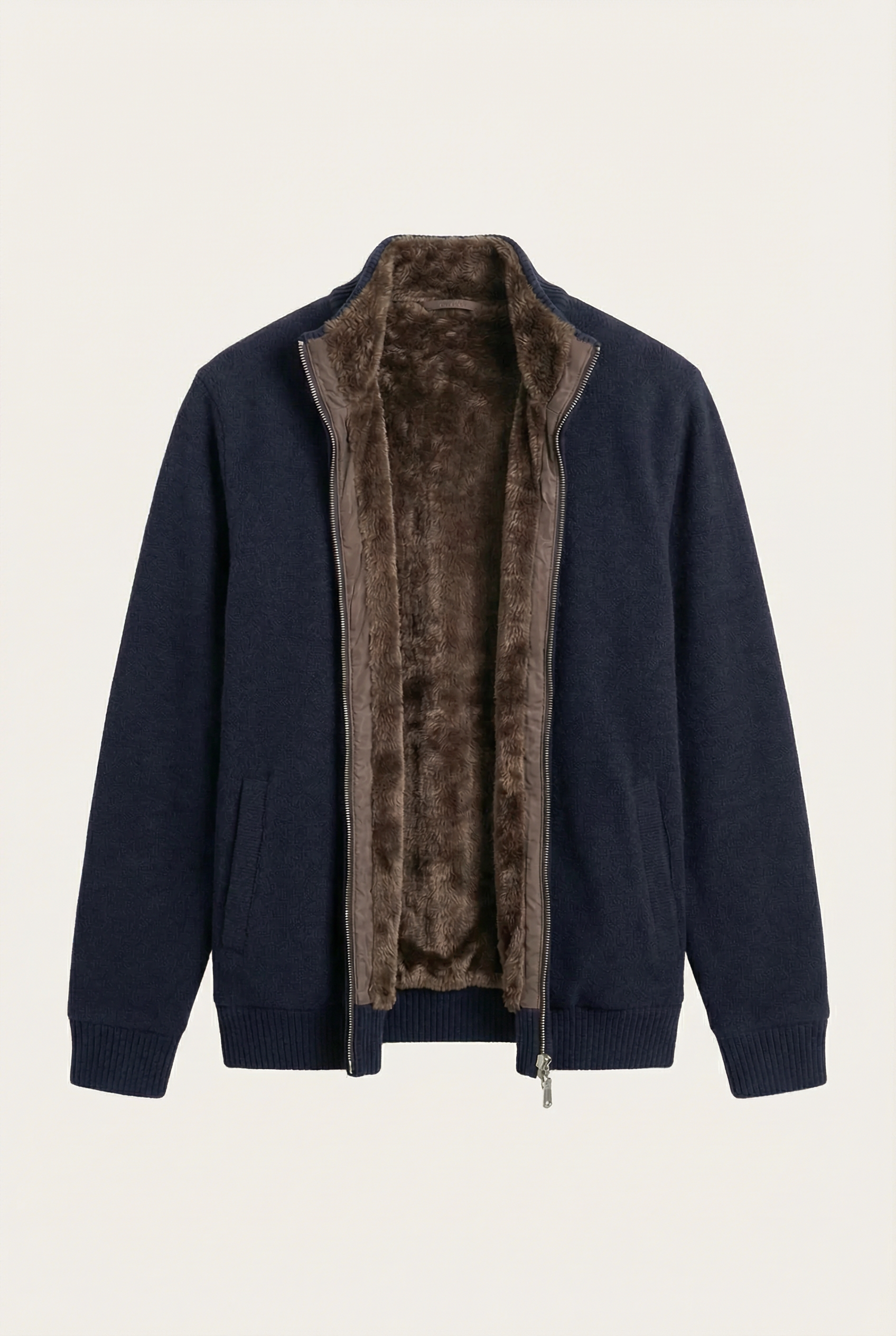 Full Fur lined Cardigan | Navy