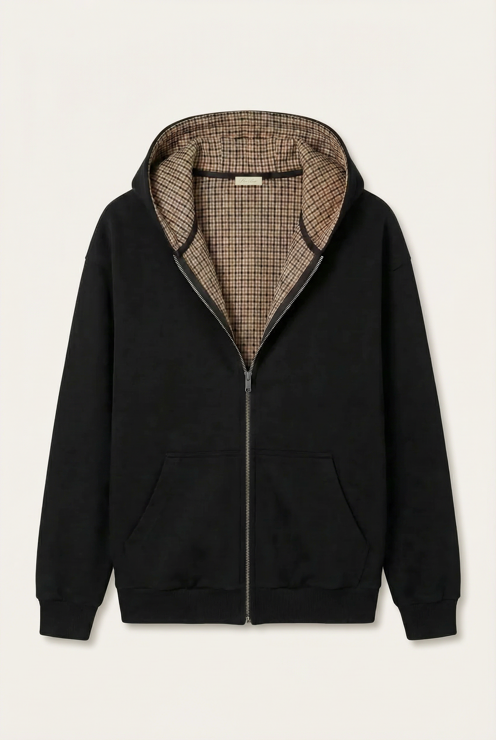 Lined Zip Hoodie Sweater Black