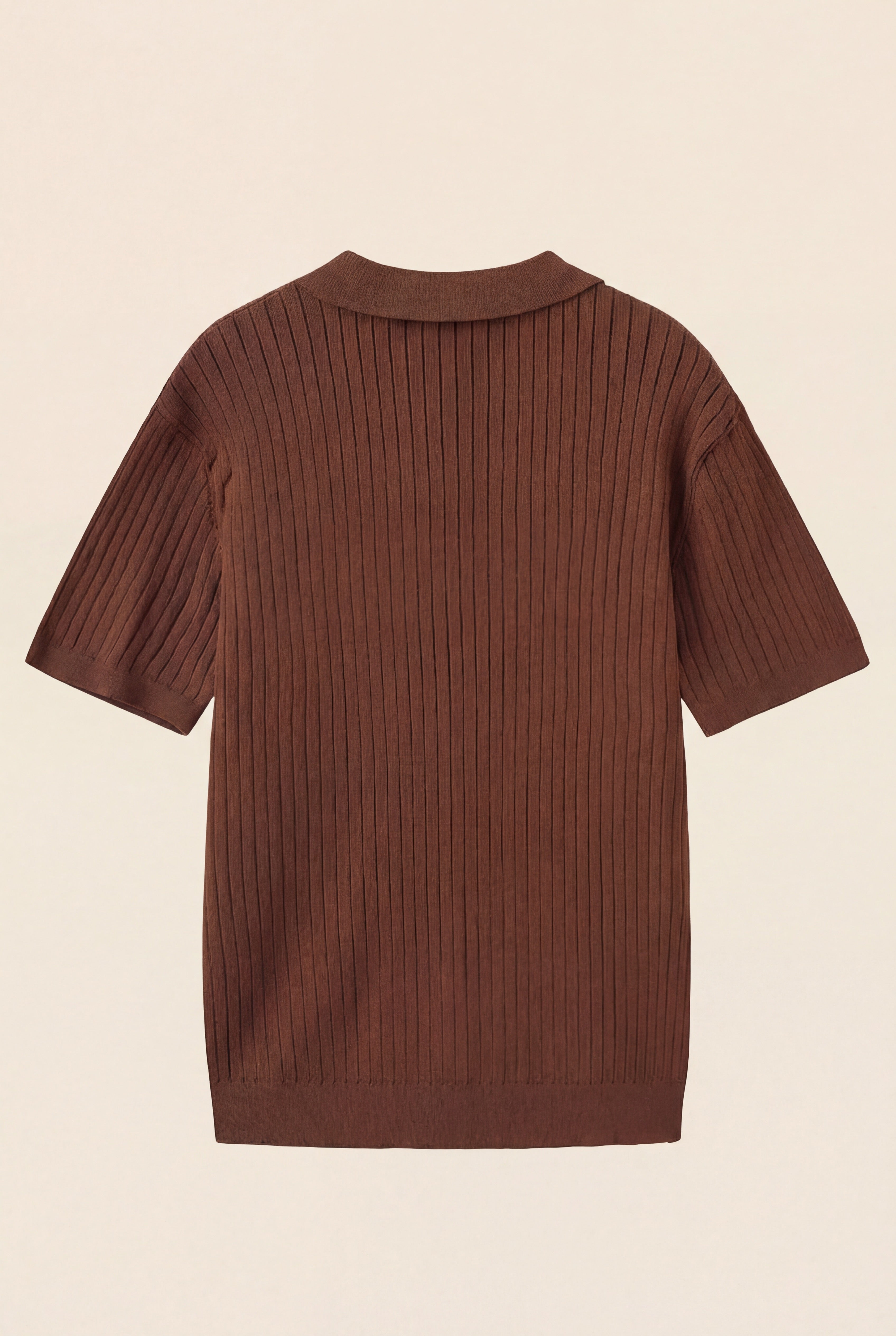 Premium Ribbed Polo Brown