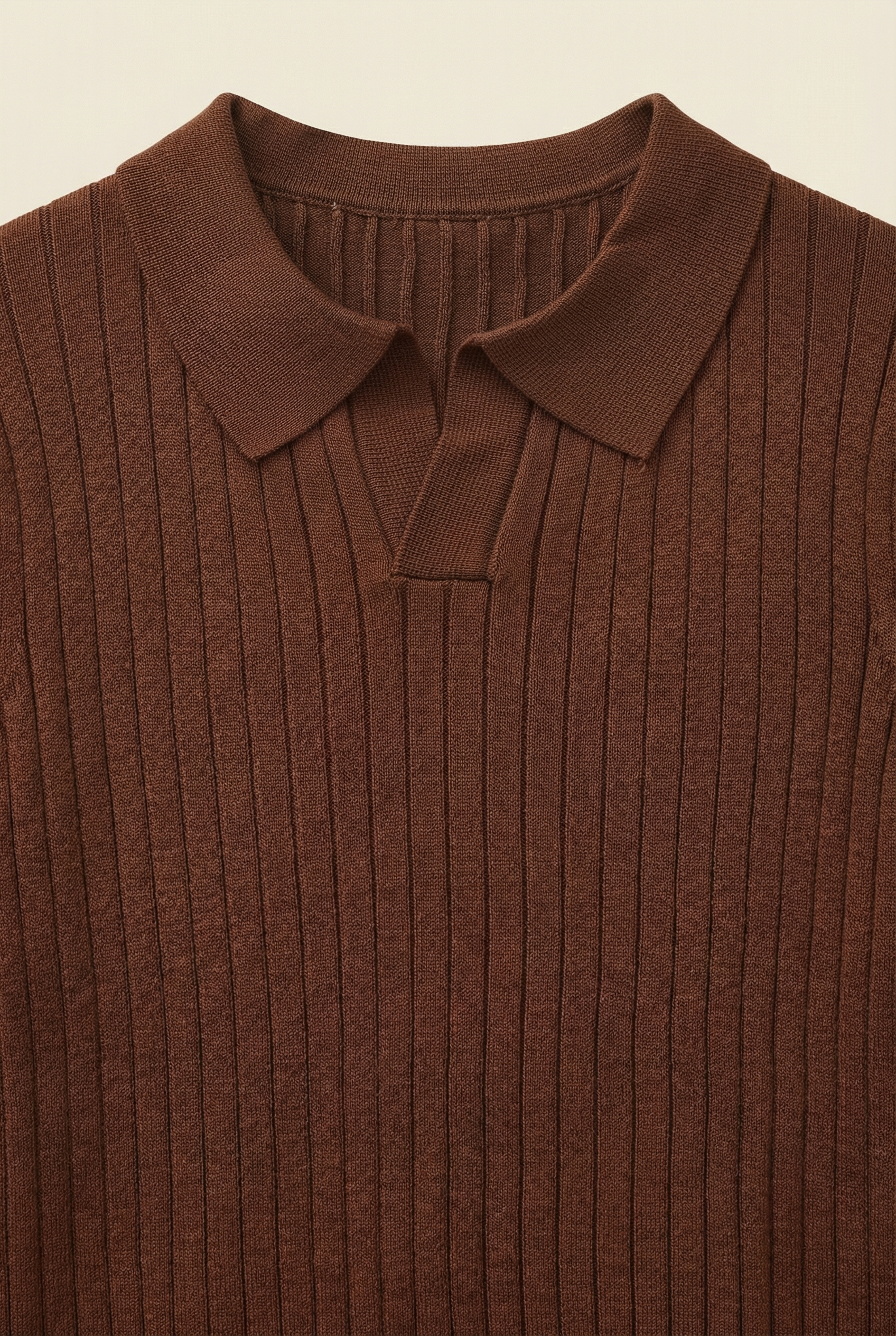 Premium Ribbed Polo Brown