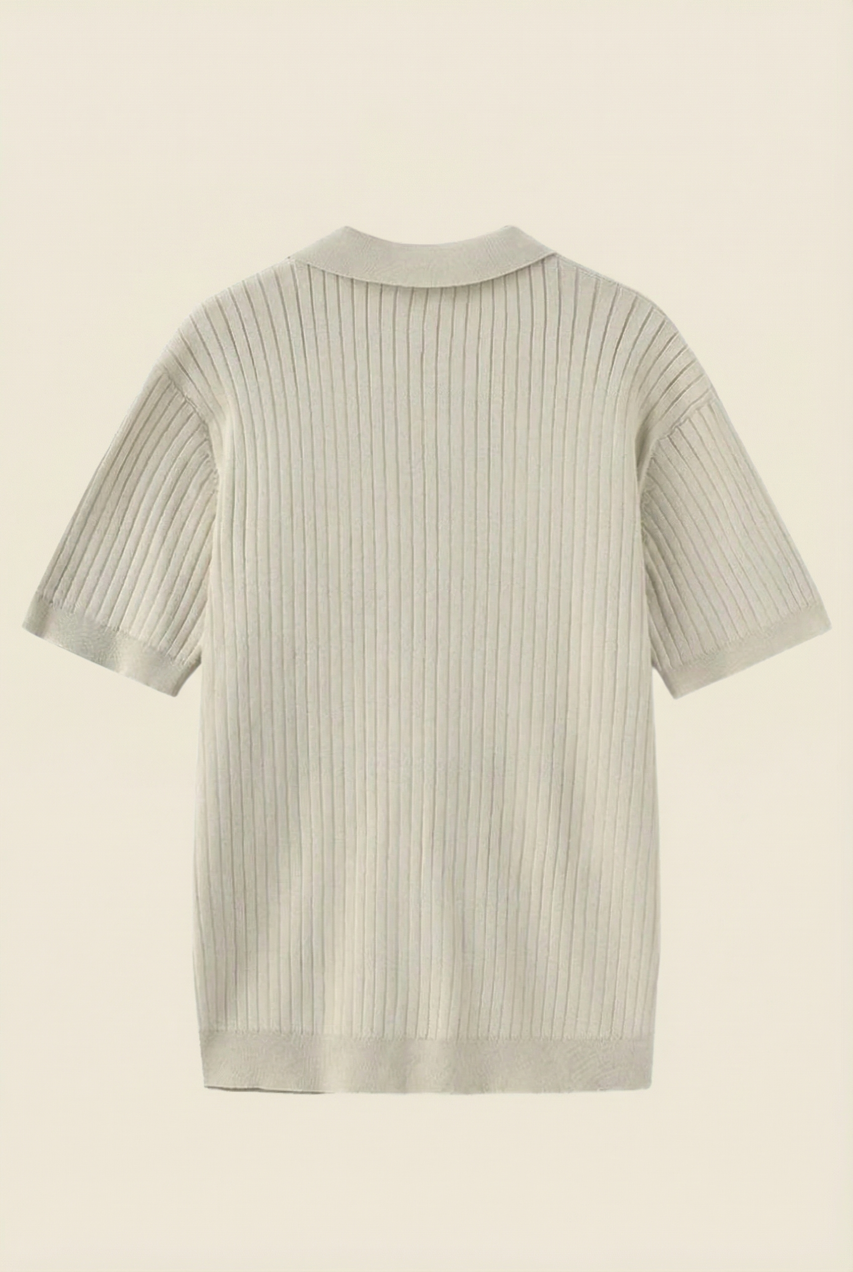 Premium Ribbed Polo Beige
