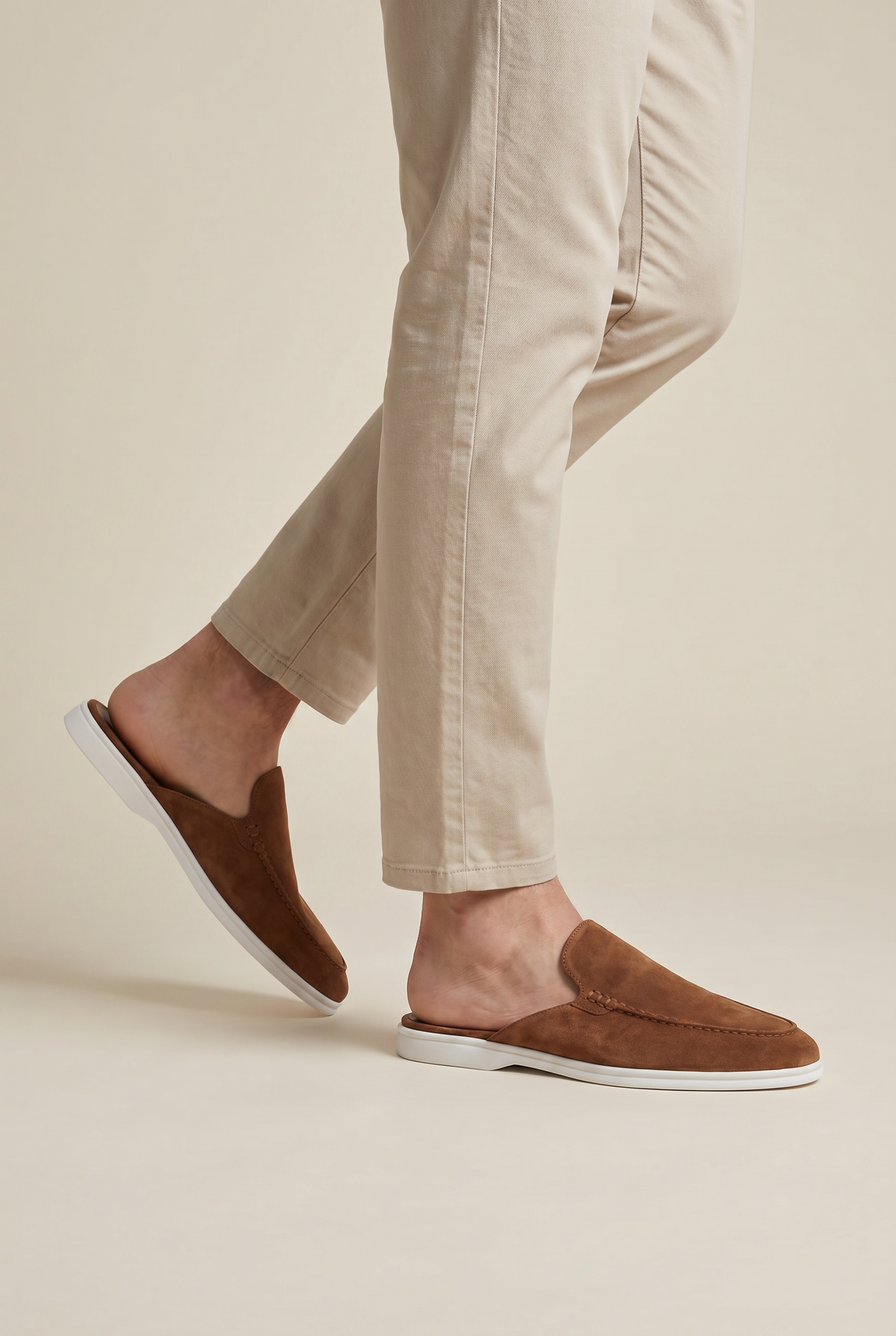 Yacht Loafer Suede Mule Tan