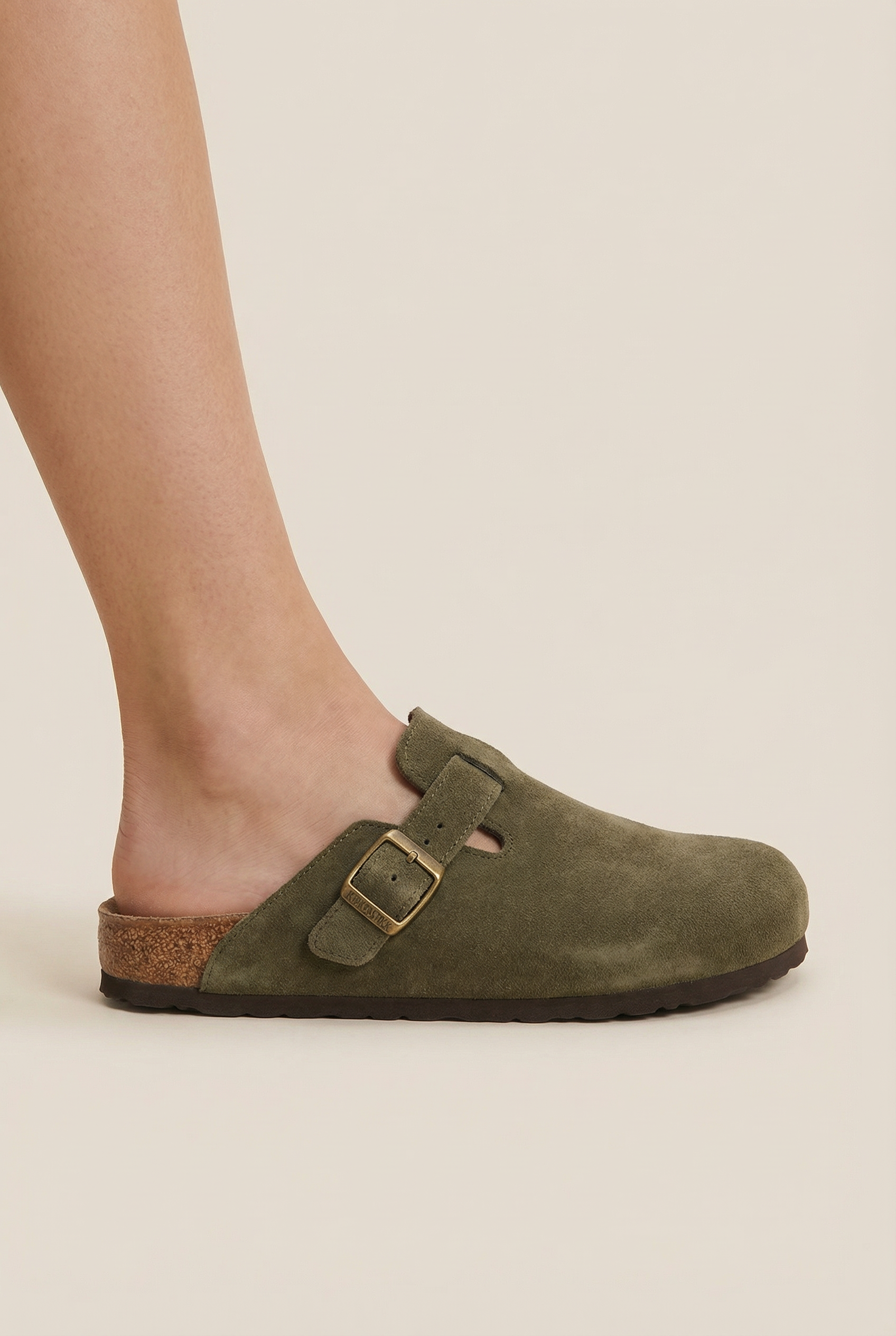 Old Money Suede Clogs Olive