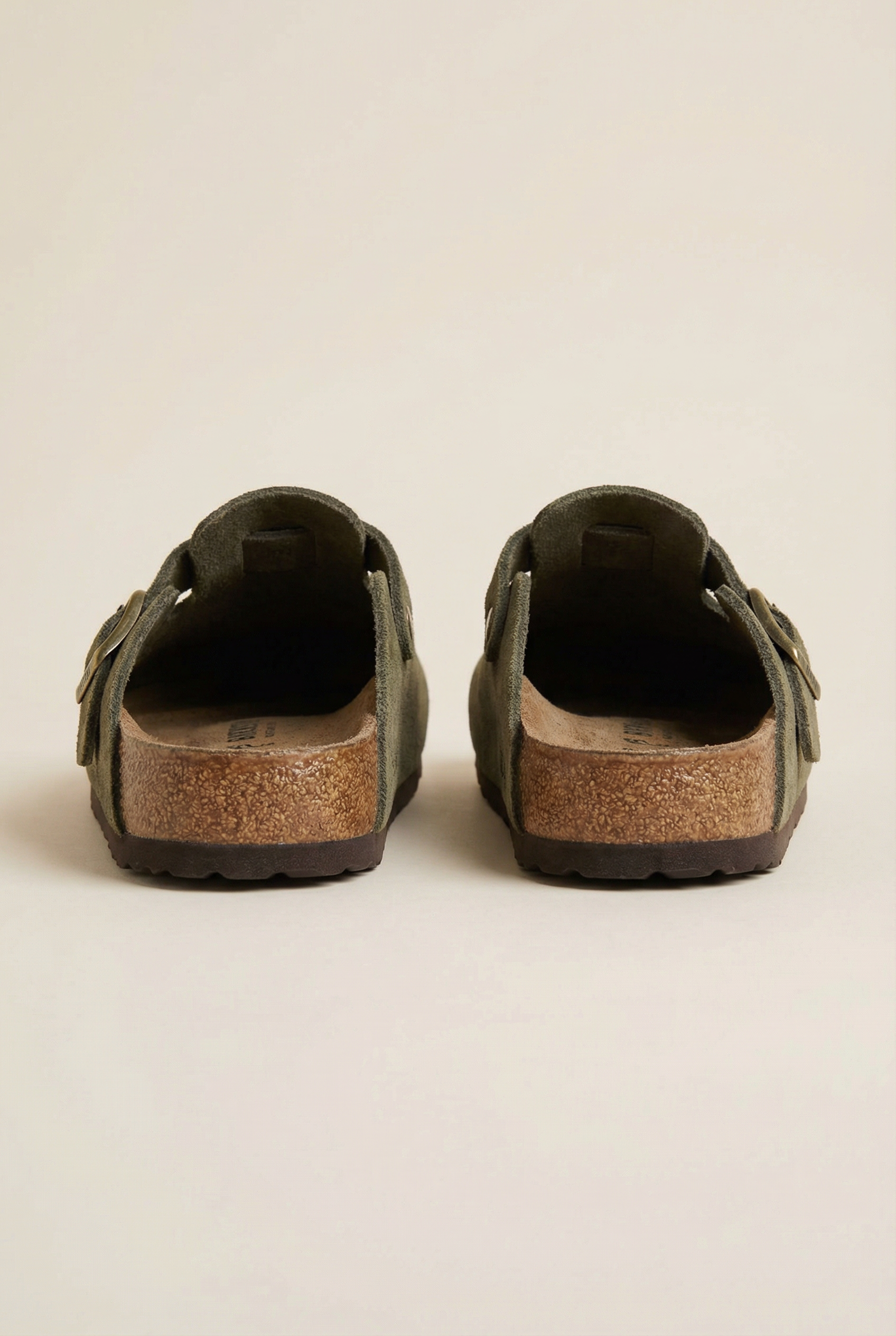 Old Money Suede Clogs Olive