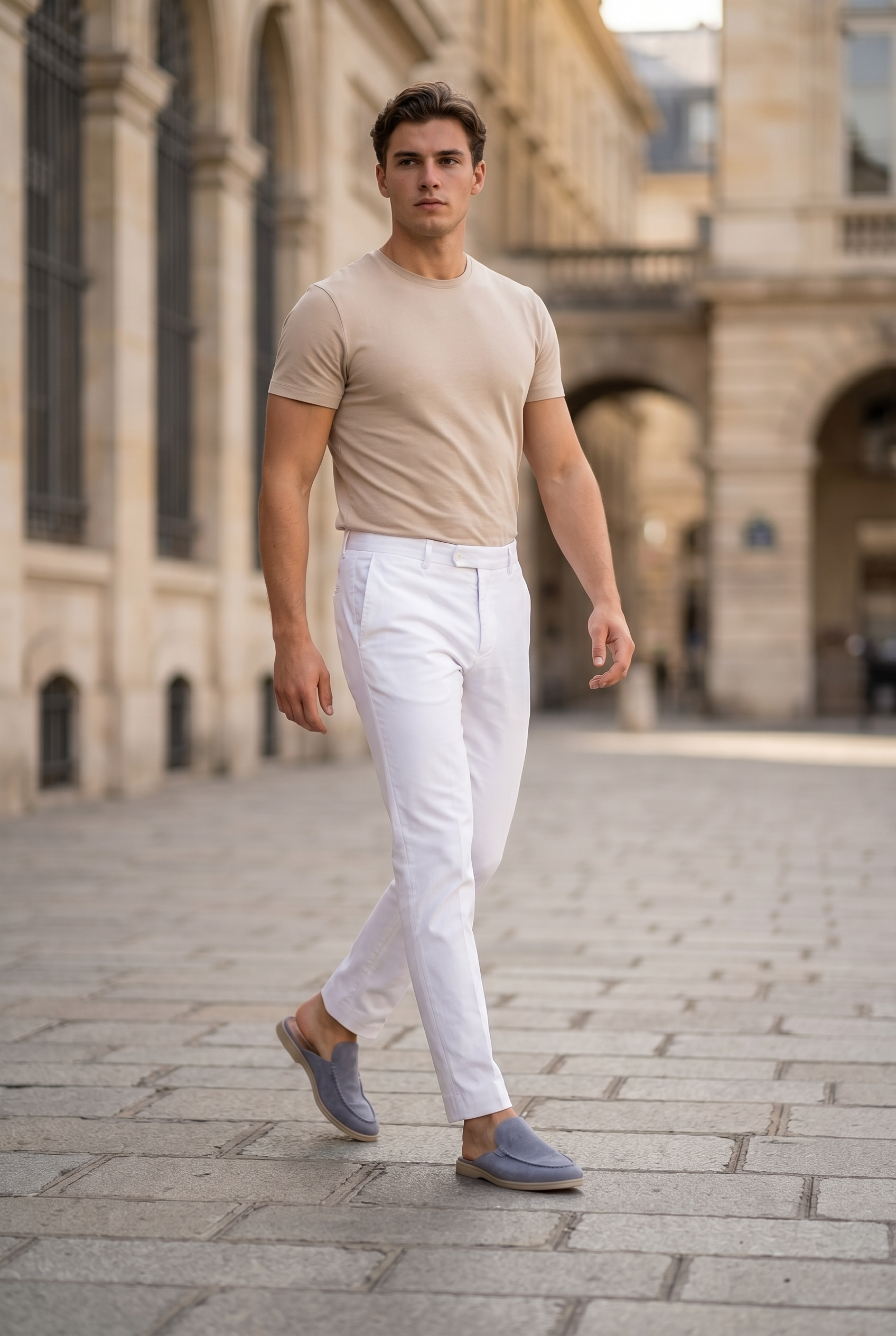 Yacht Loafer Suede Mule Baby Blue