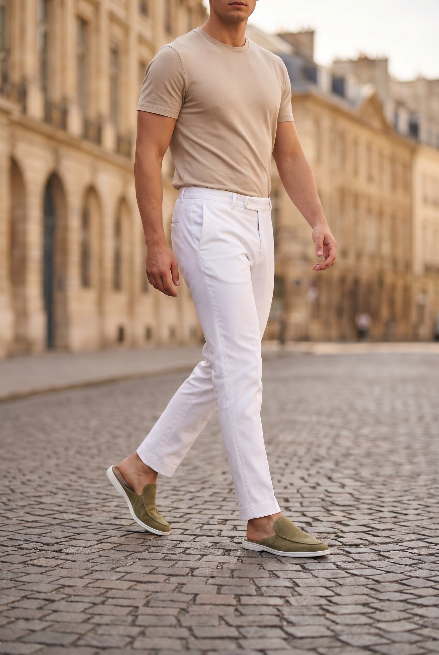 Yacht Loafer Suede Mule Olive