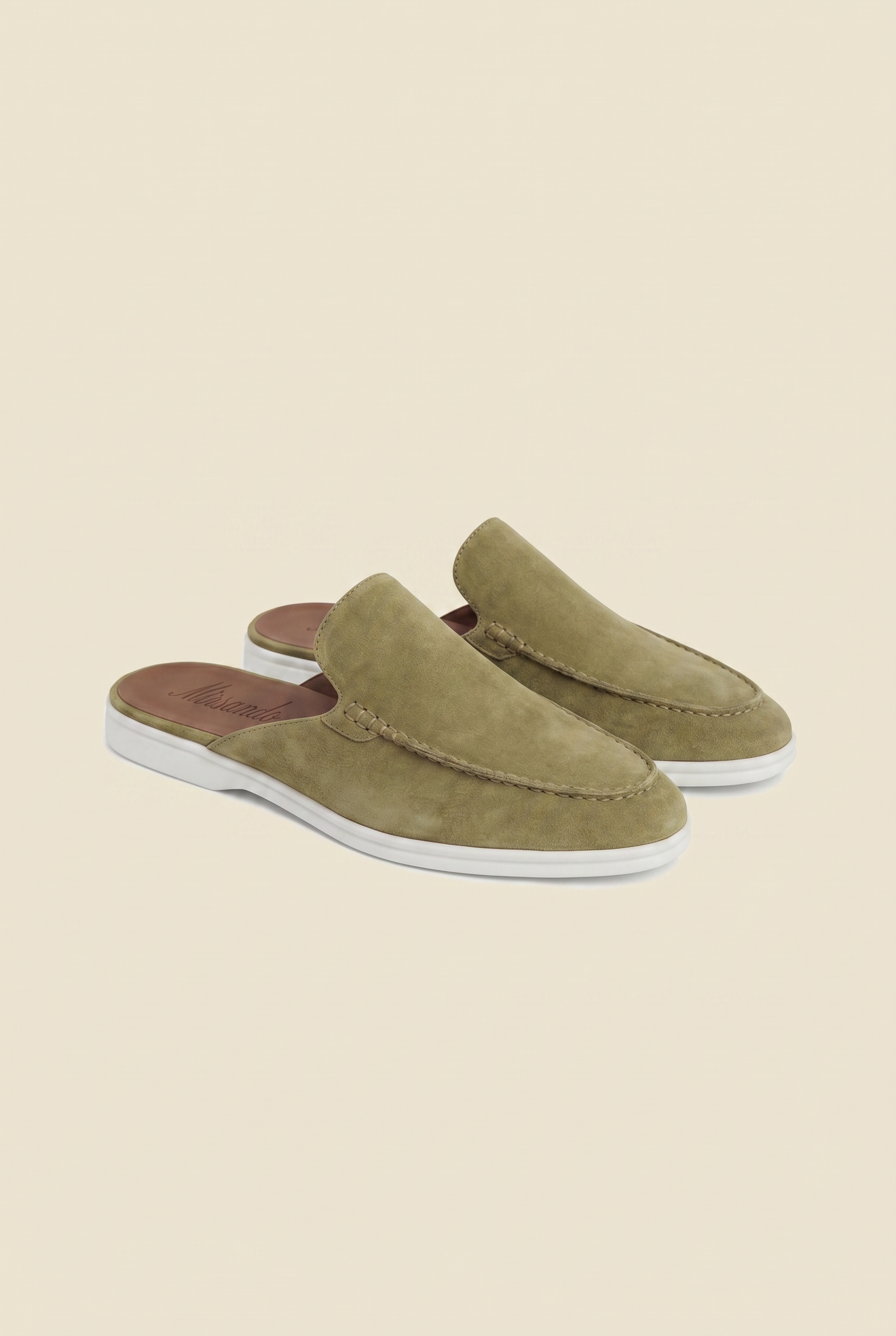 Yacht Loafer Suede Mule Olive