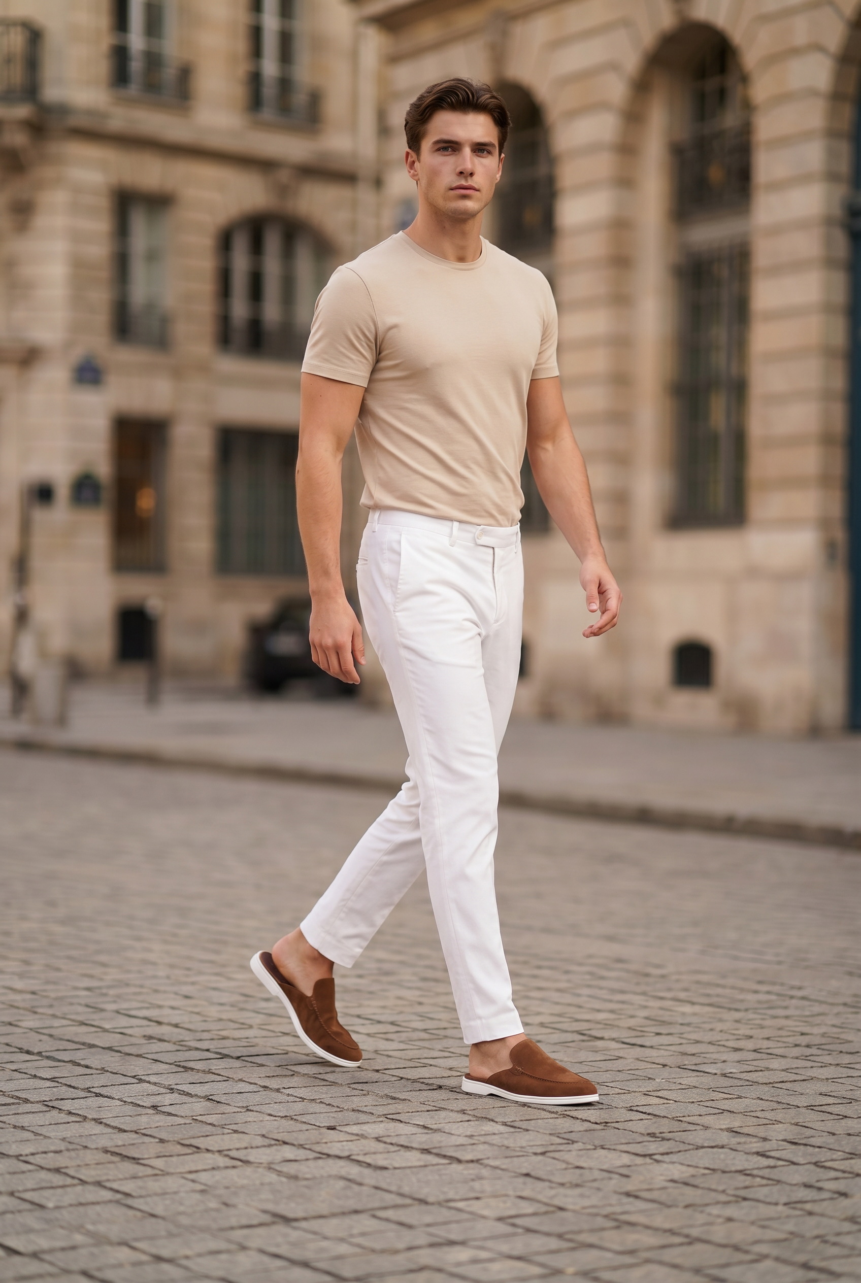 Yacht Loafer Suede Mule Tan