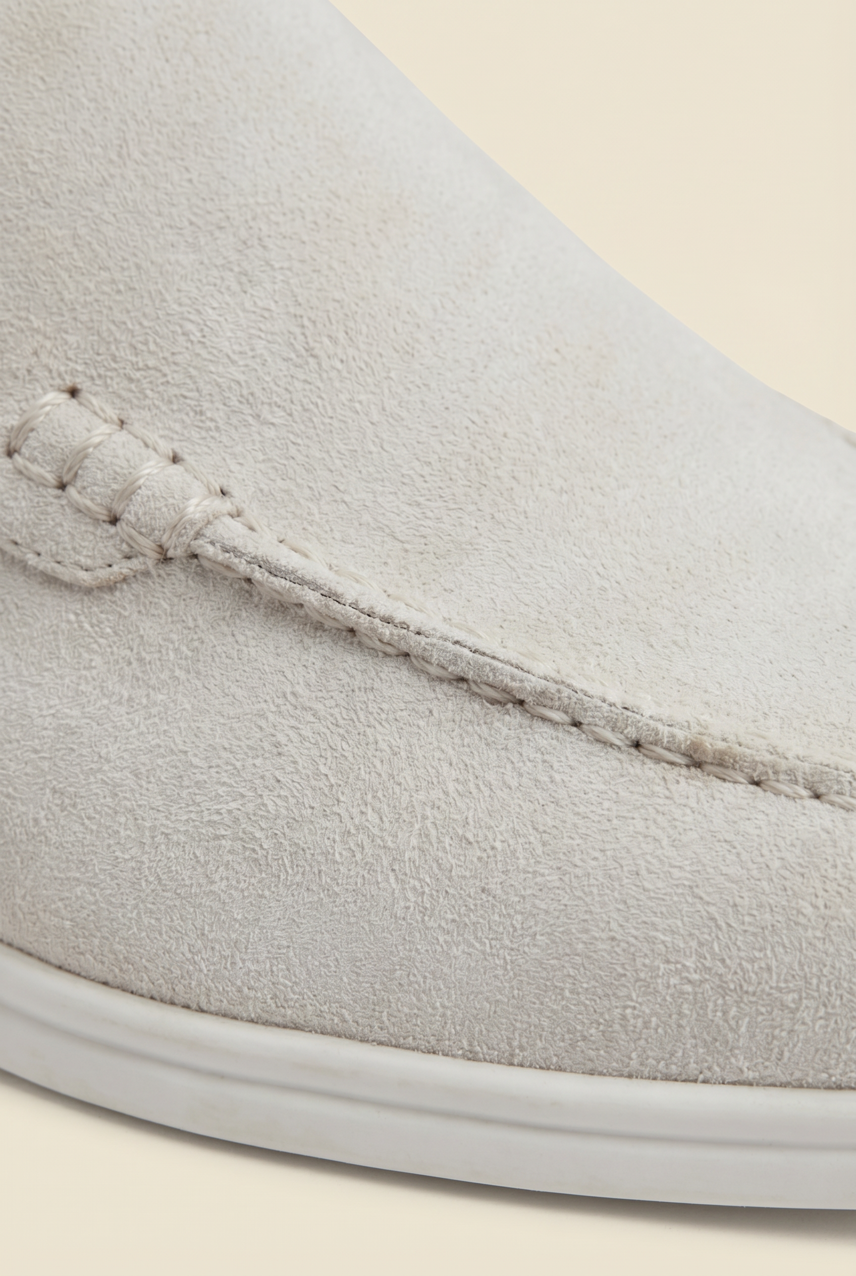 Yacht Loafer Suede Mule White