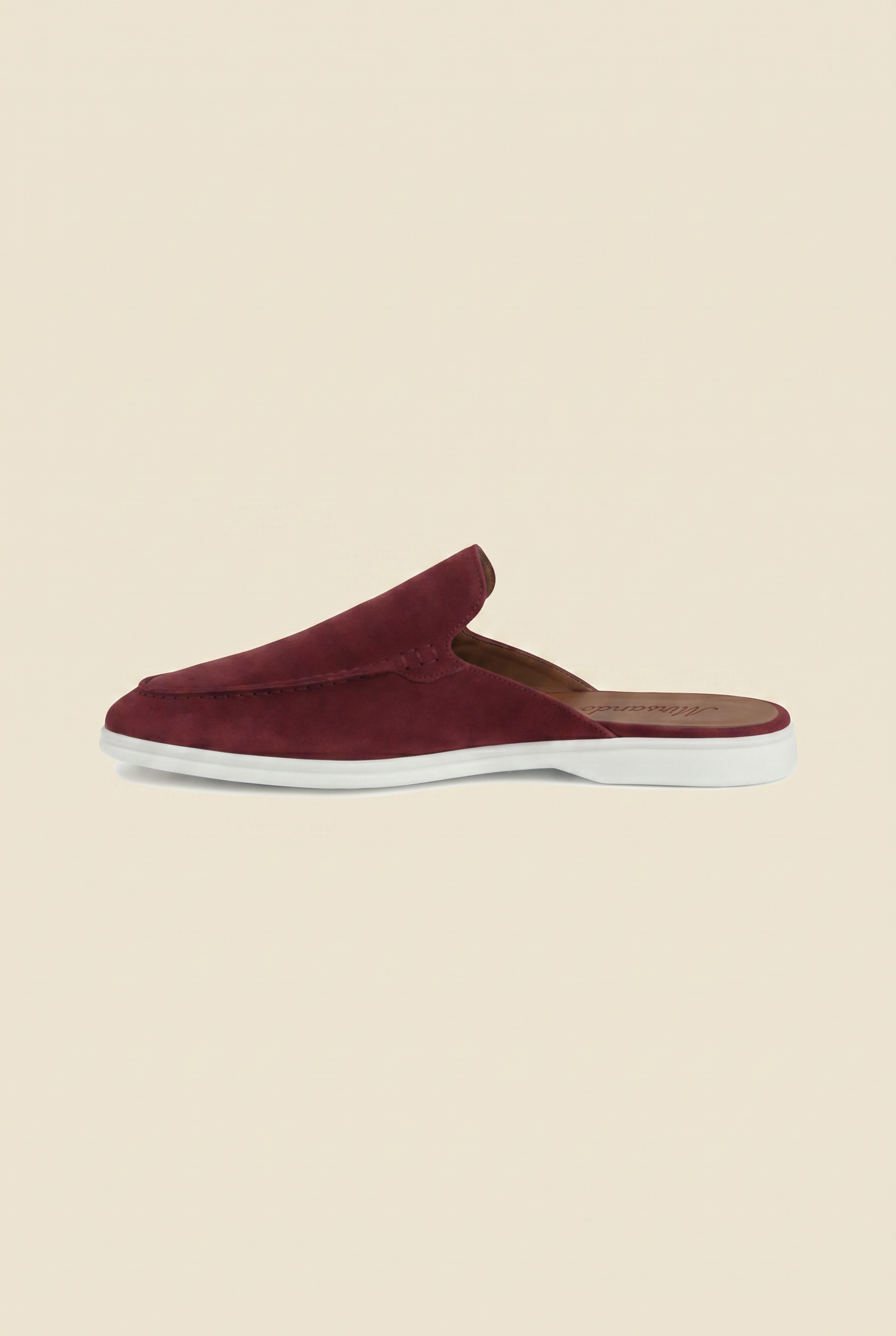 Yacht Loafer Suede Mule Light Burgundy