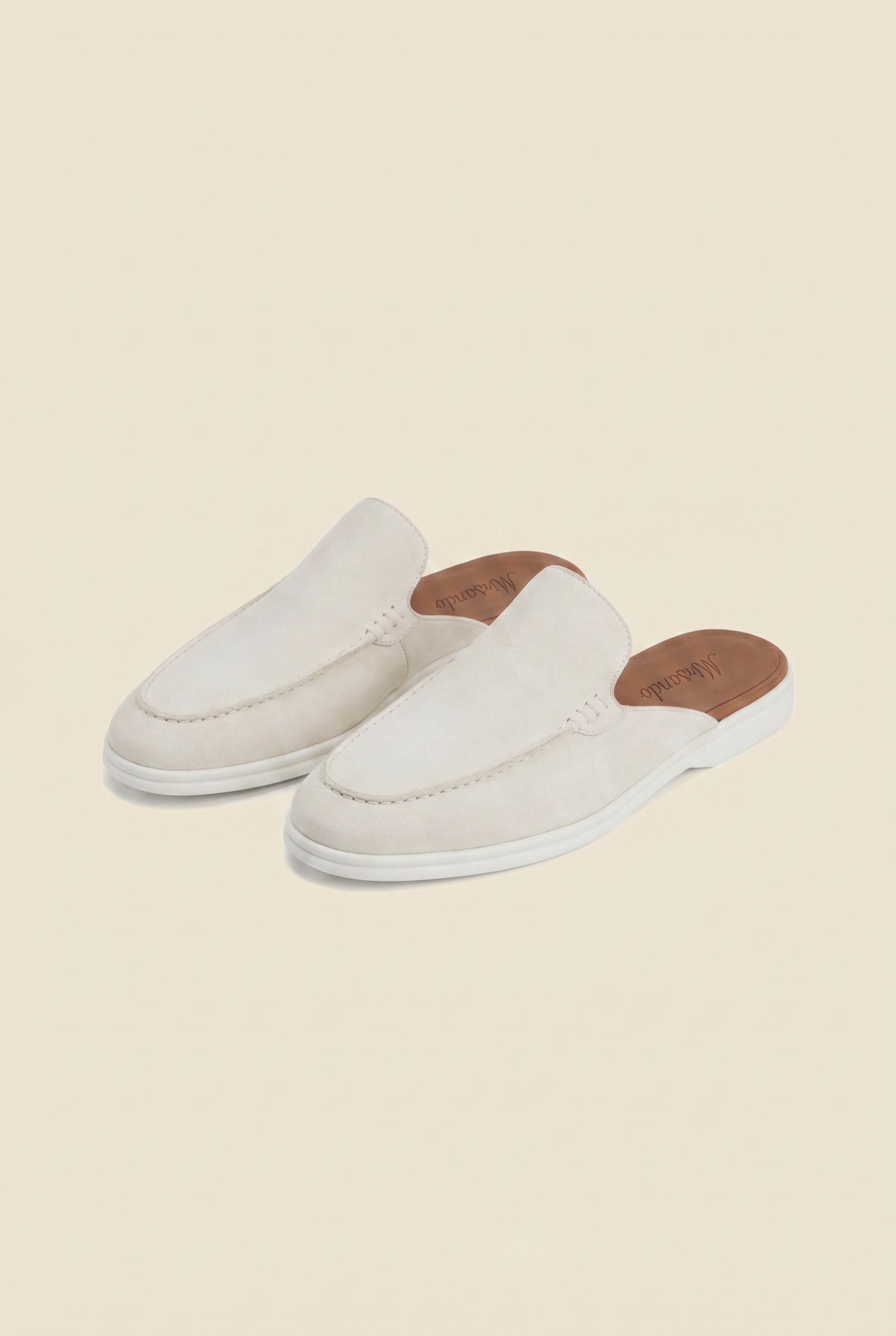 Yacht Loafer Suede Mule White