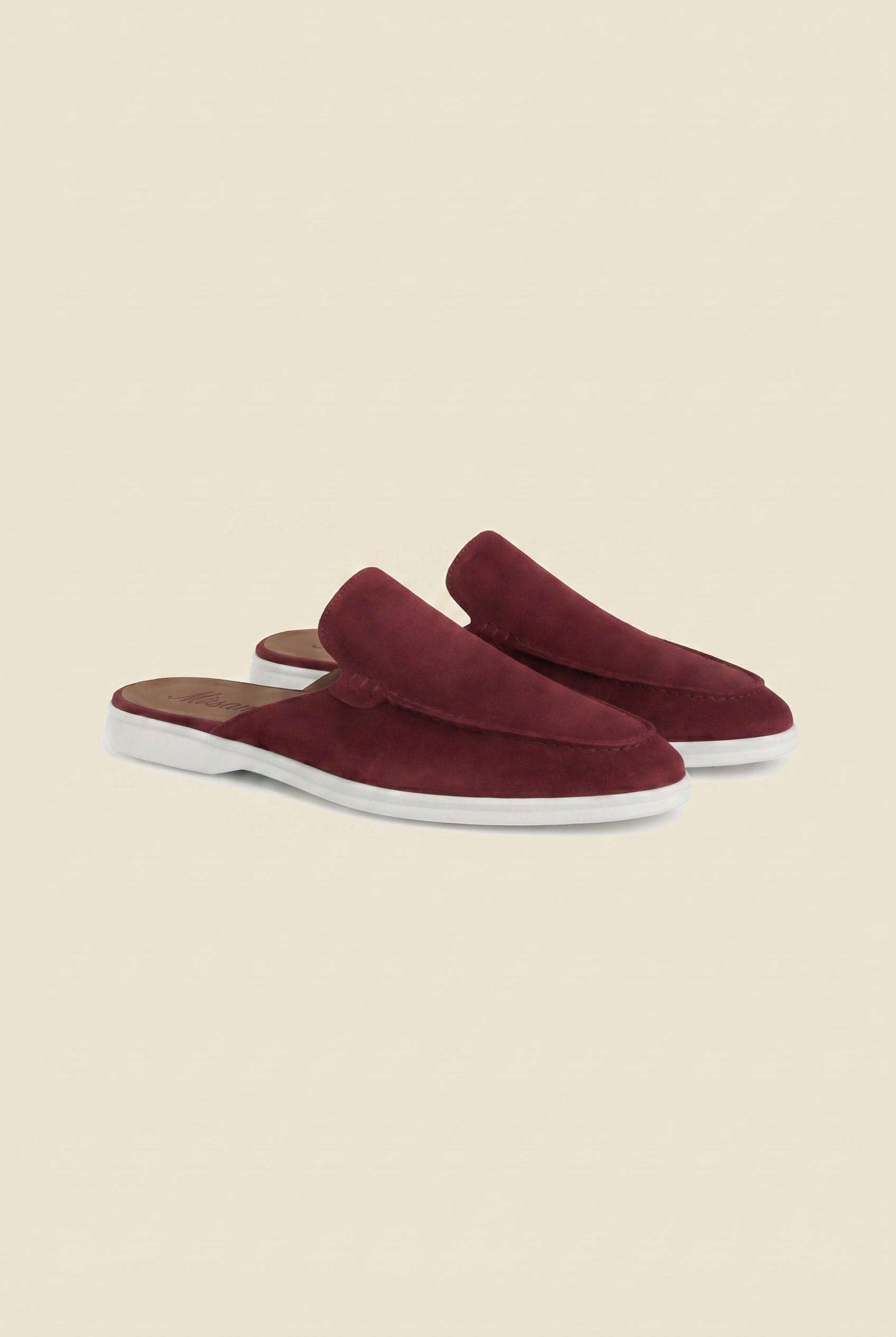 Yacht Loafer Suede Mule Light Burgundy