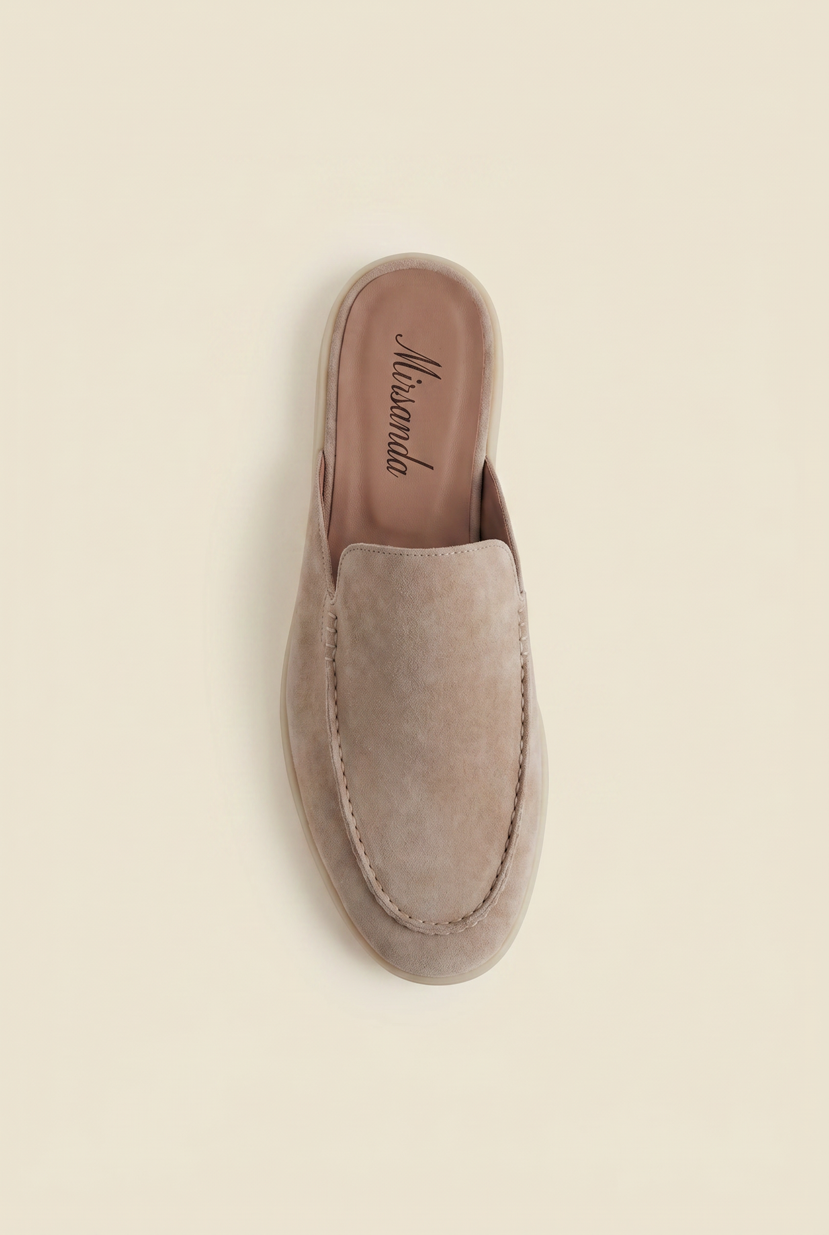 Yacht Loafer Suede Mule Dark Beige