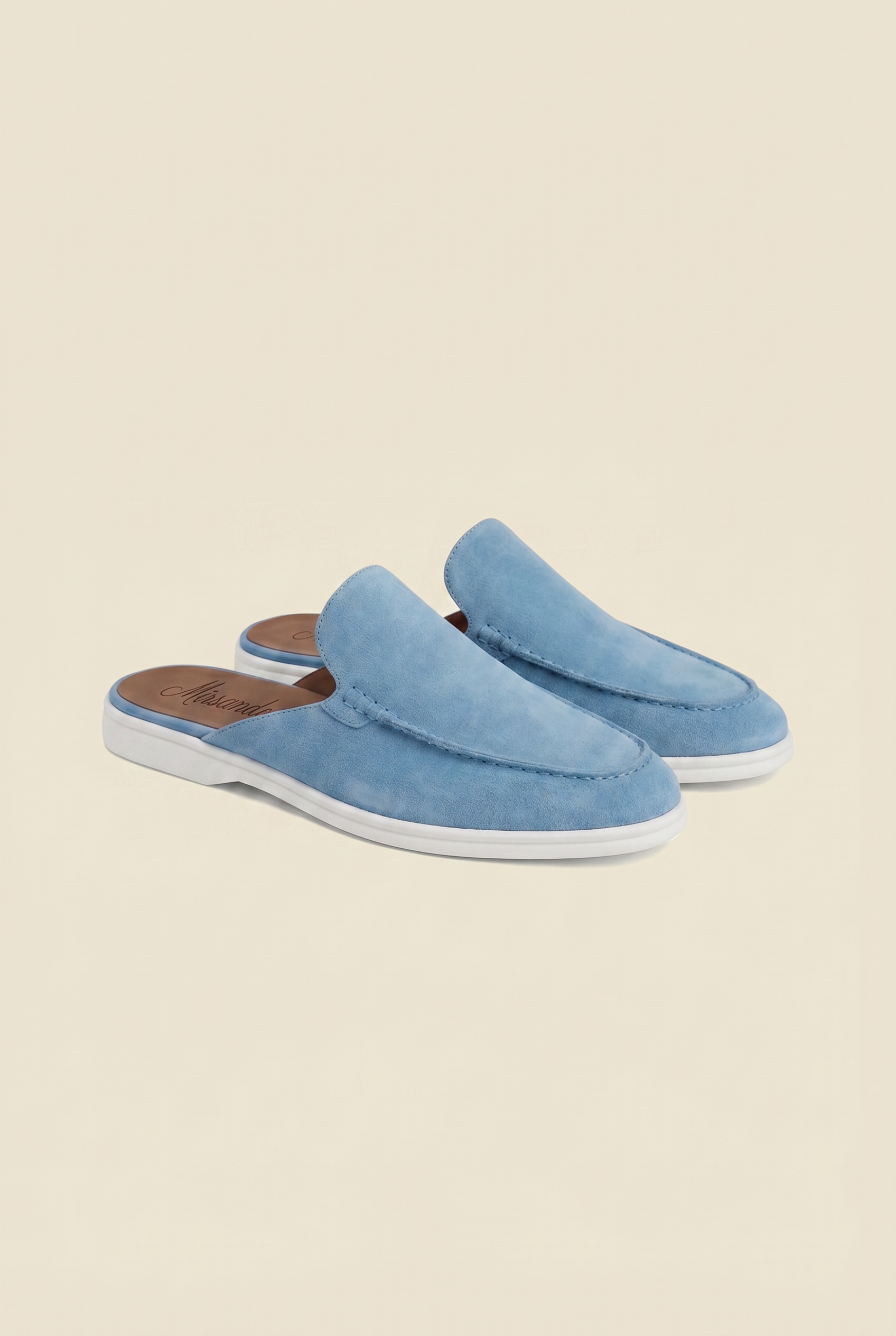 Yacht Loafer Suede Mule Light Blue
