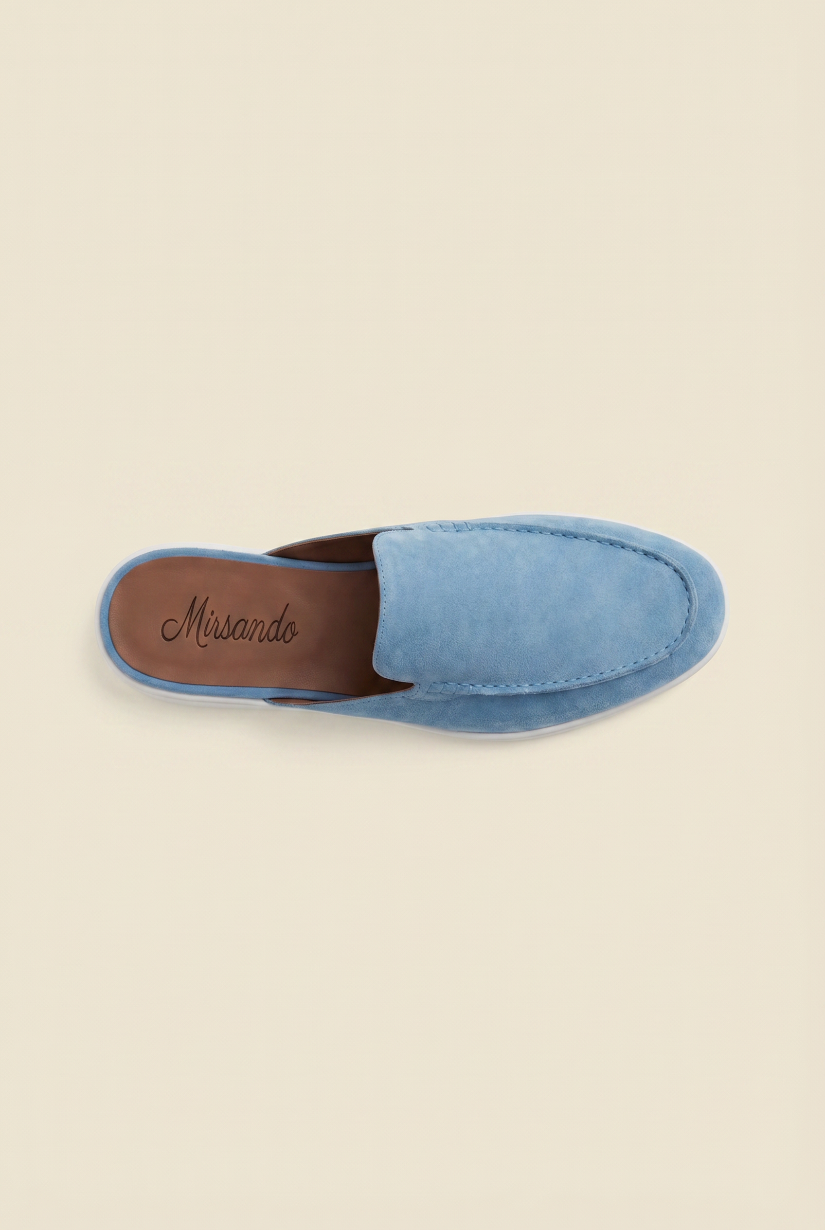Yacht Loafer Suede Mule Light Blue