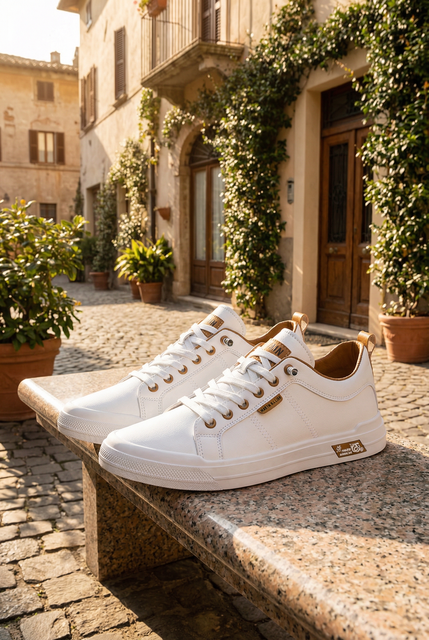 Mirsadon Leather Trainers White
