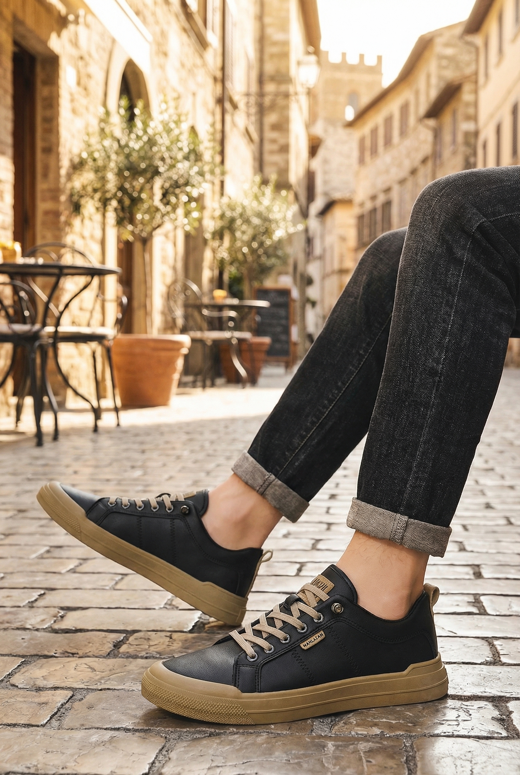 Mirsadon Leather Trainers Black
