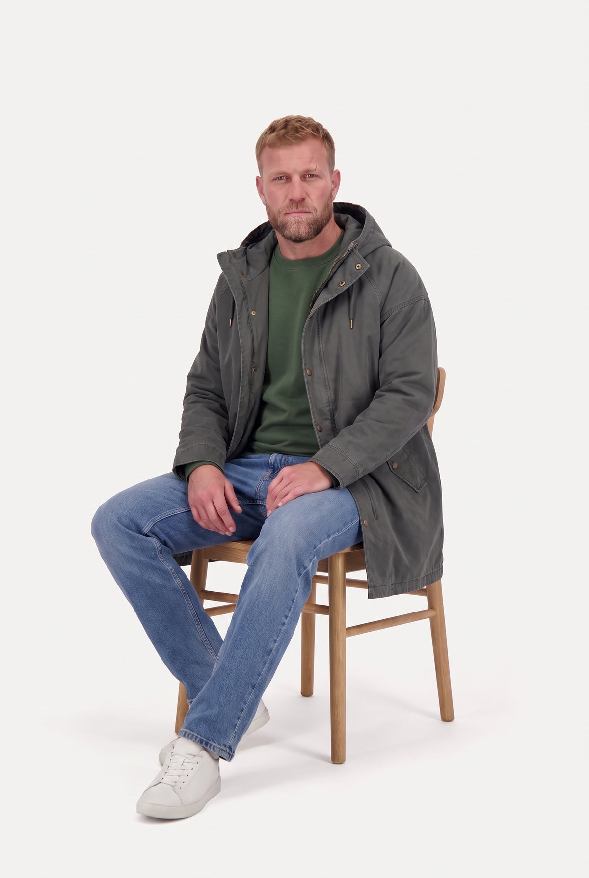 Mirsino Military Style Parka Grey
