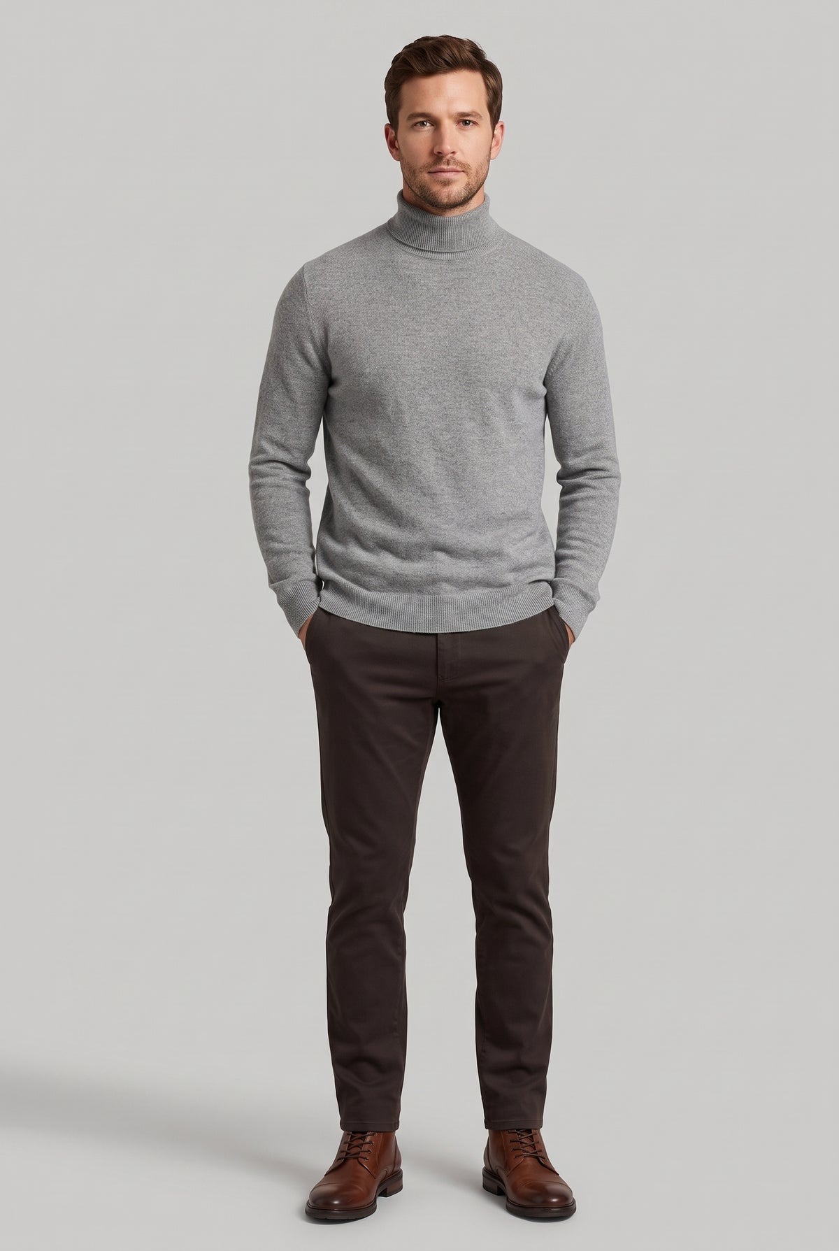 Mirsino Mongolian Cashmere Sweater Light Grey