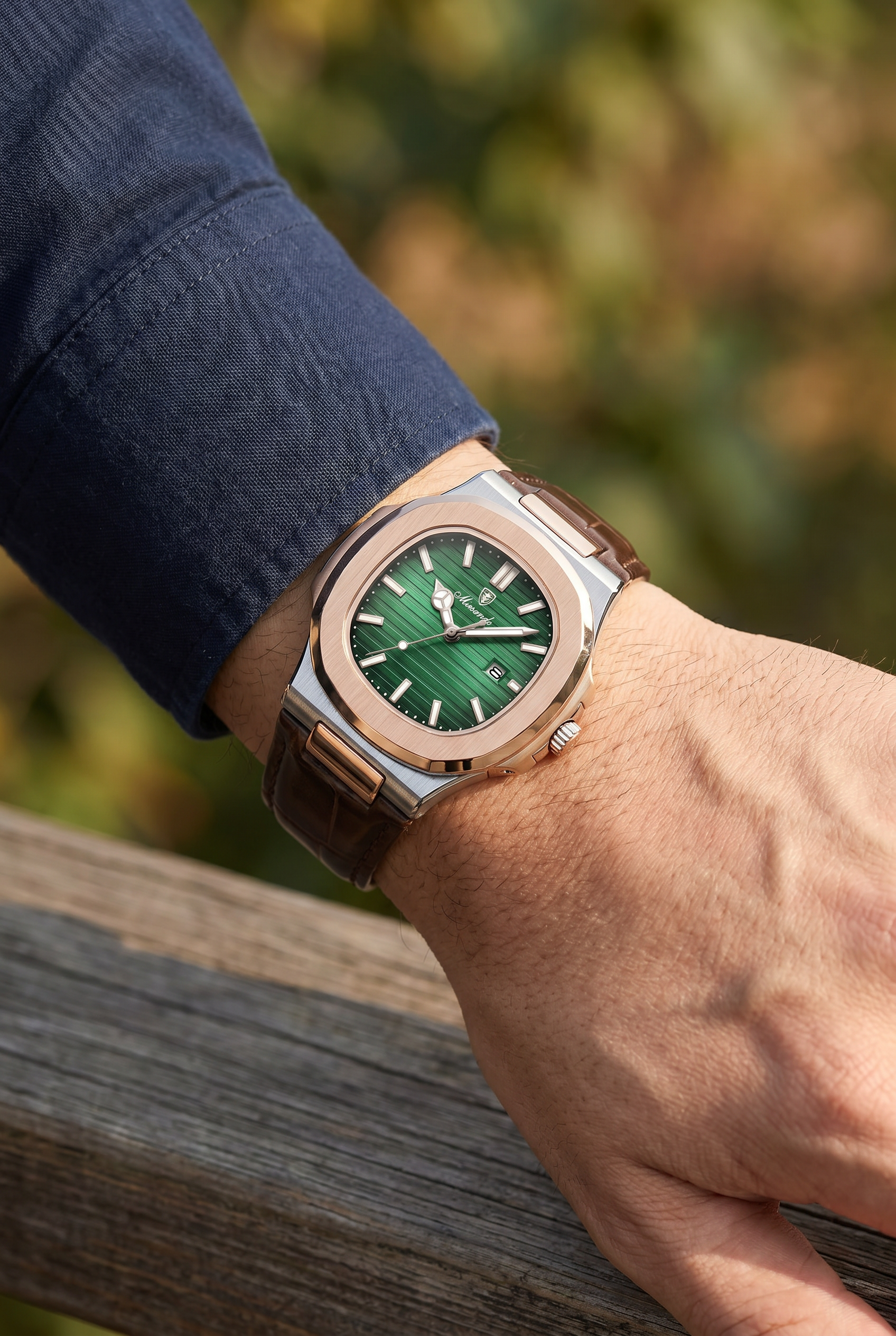Lisbon Leather Watch Green