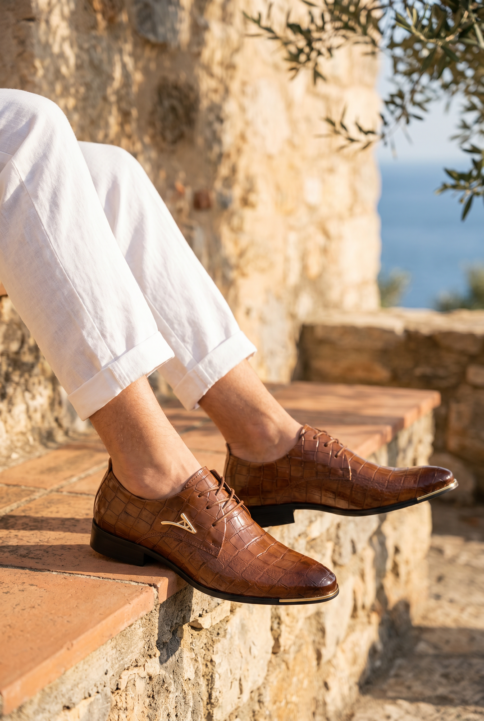 Vittorio™ Croc Cognac