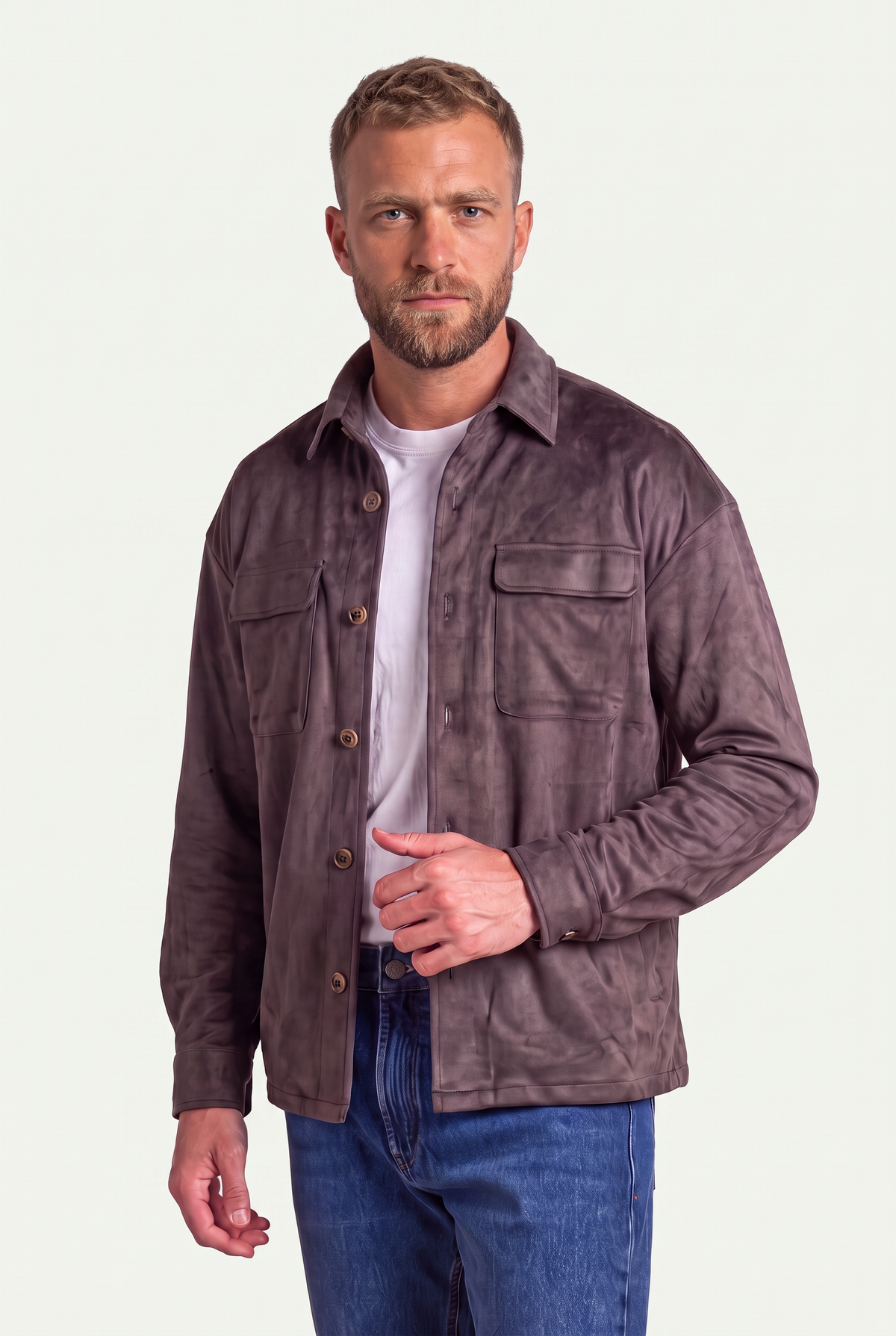 Mirsino Suede Overshirt | Coffee