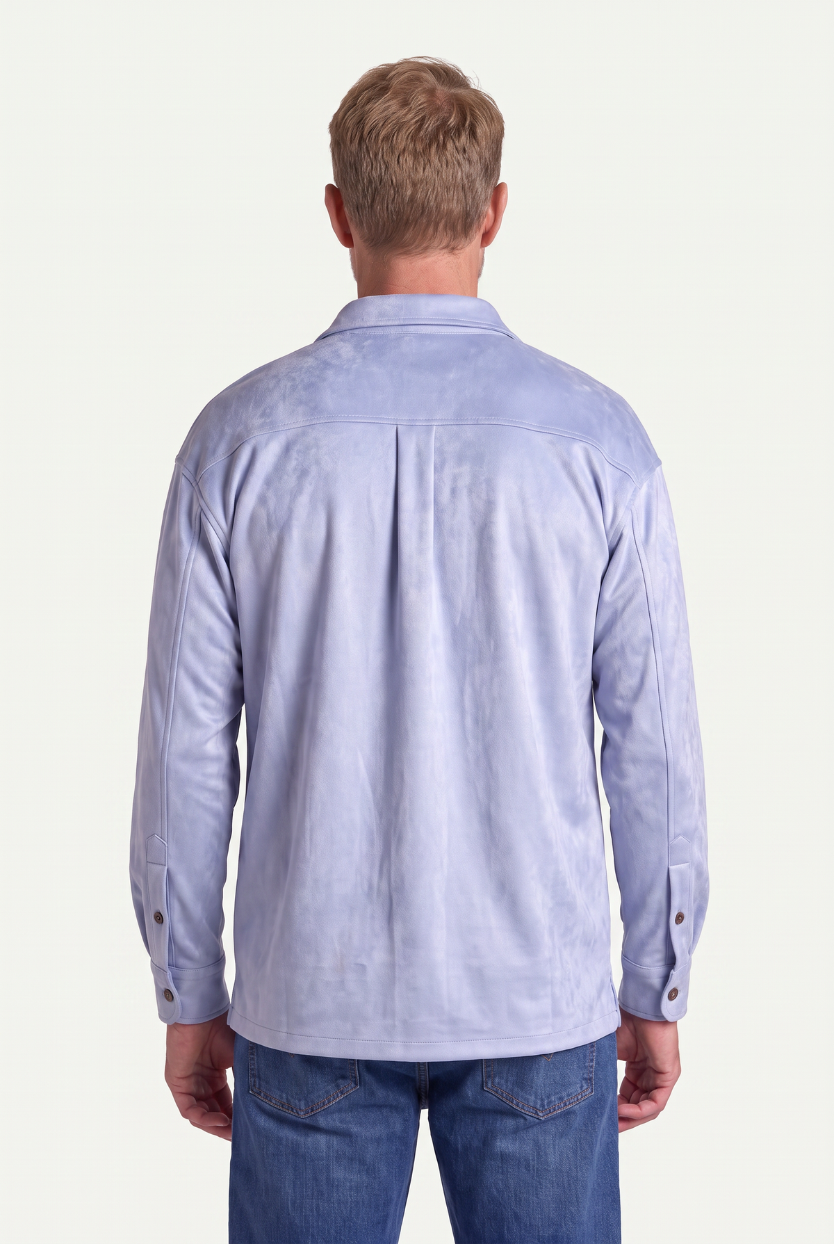 Mirsino Suede Overshirt | Light Blue