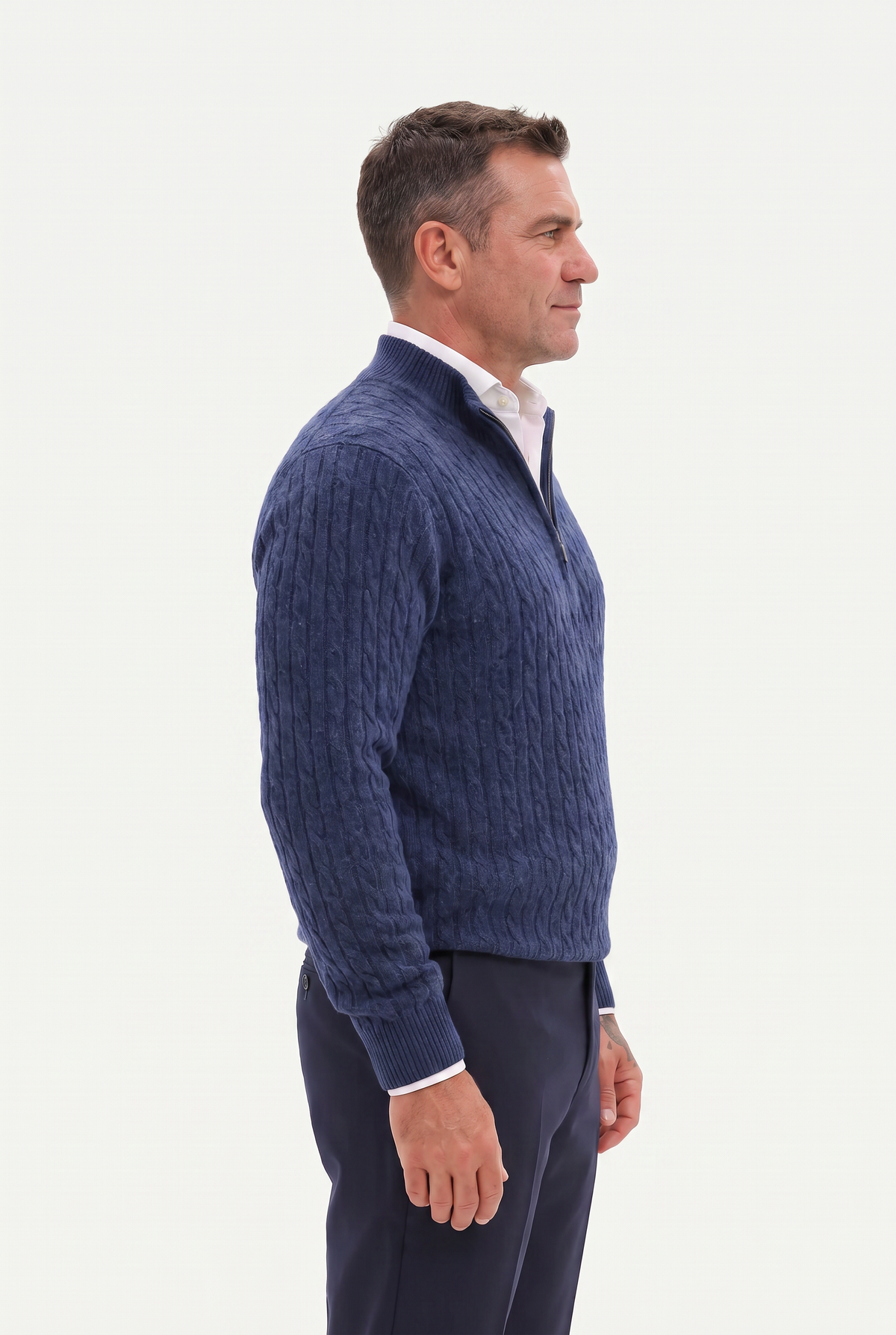 Mirsino Knit Quarter Zip Navy