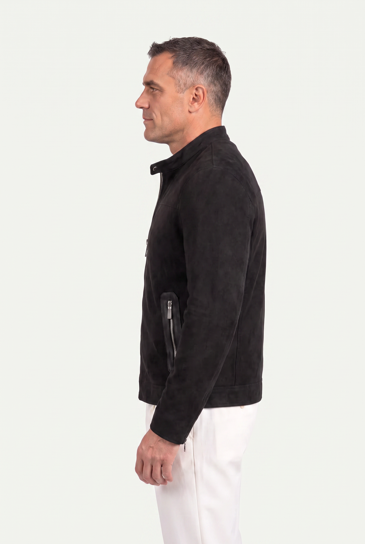 Mirsino Suede Biker Jacket Black