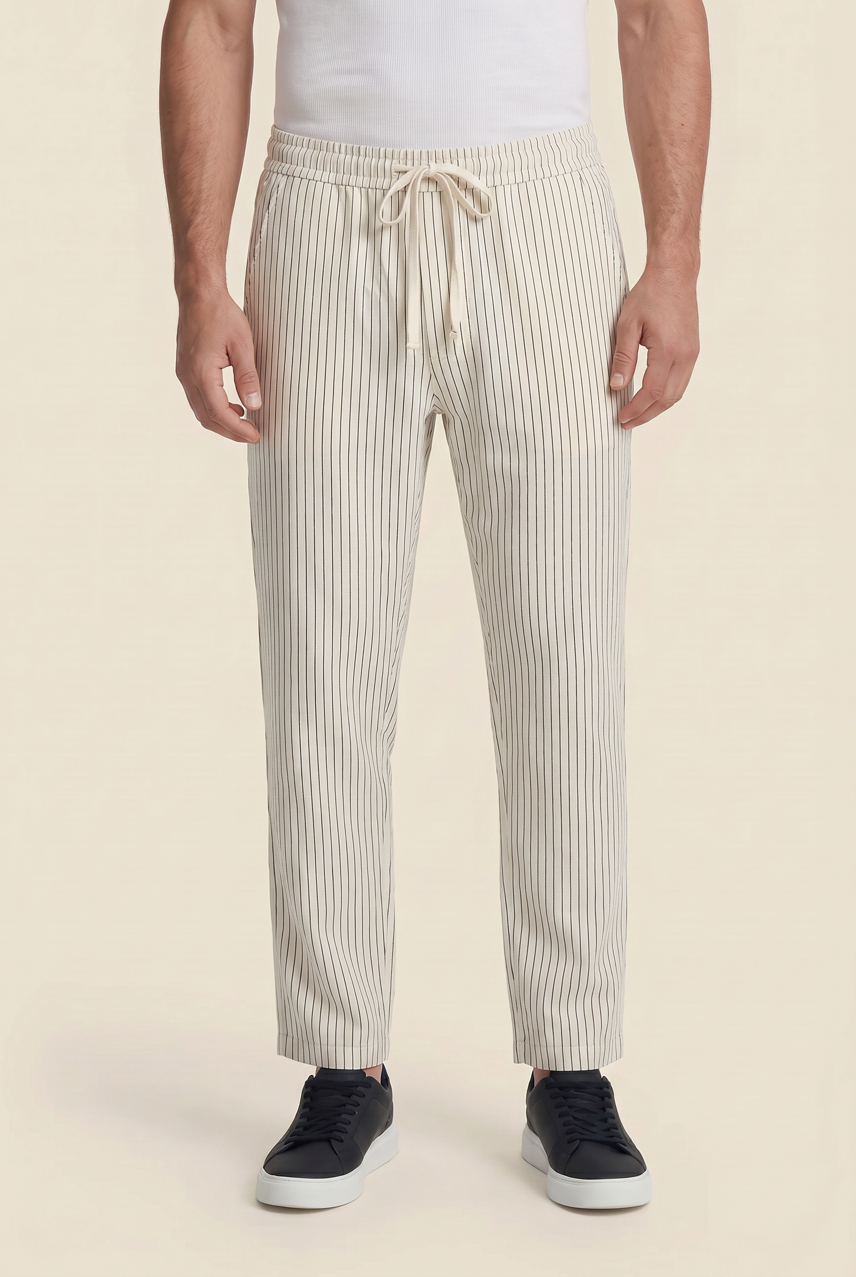 Raffaele™ Pinstripe Linen Pants Beige