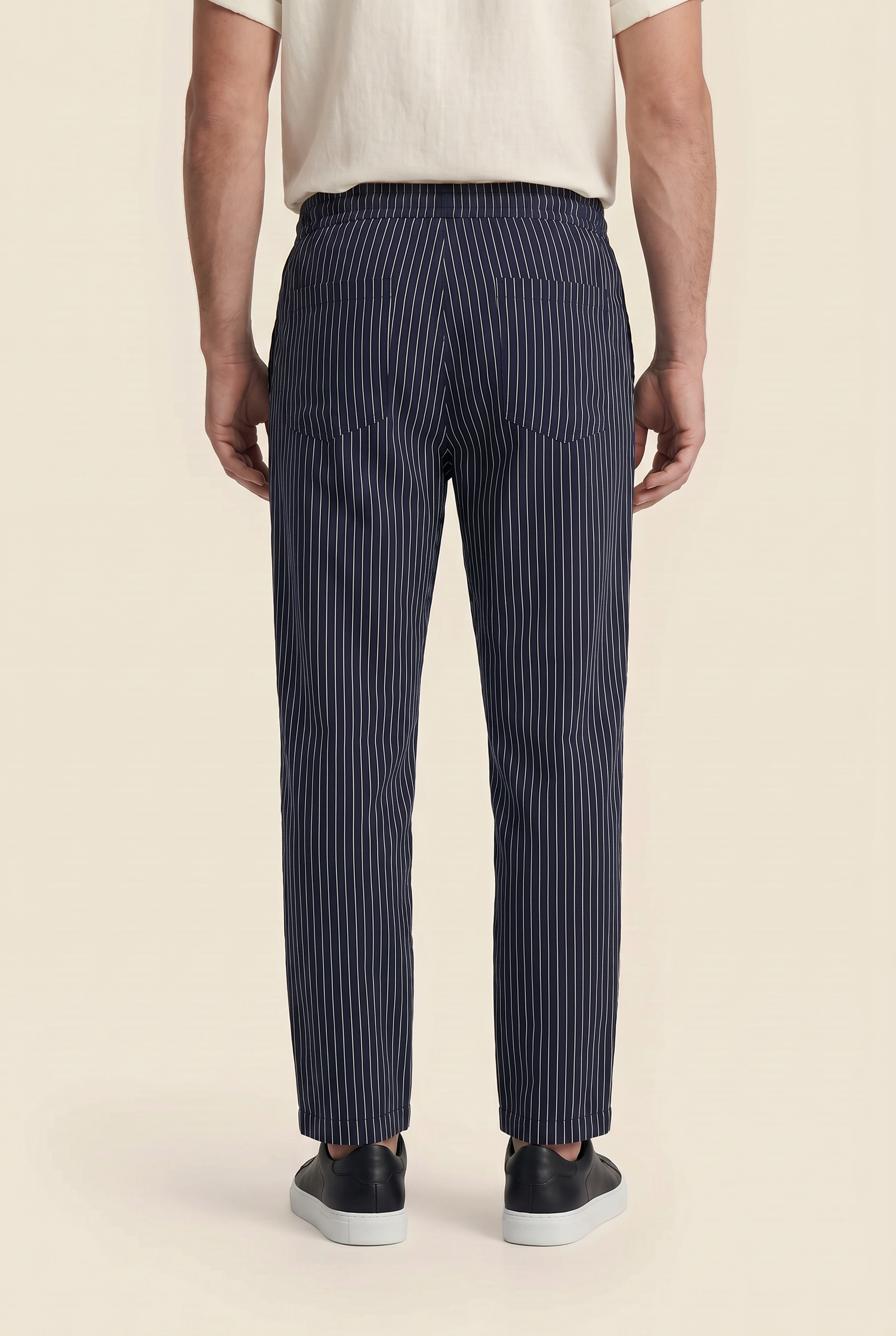Raffaele™ Pinstripe Linen Pants Black