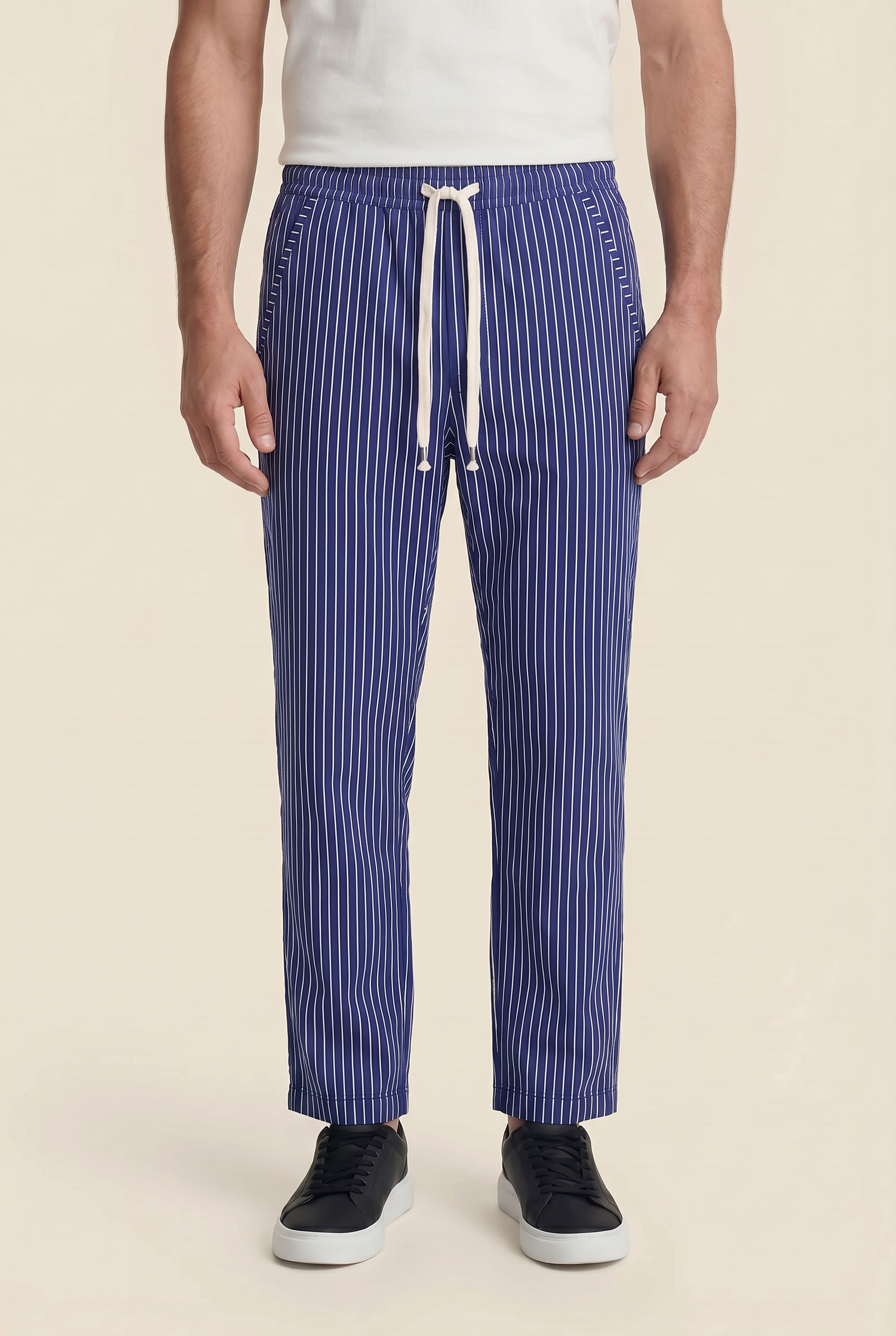 Raffaele™ Pinstripe Linen Pants Blue