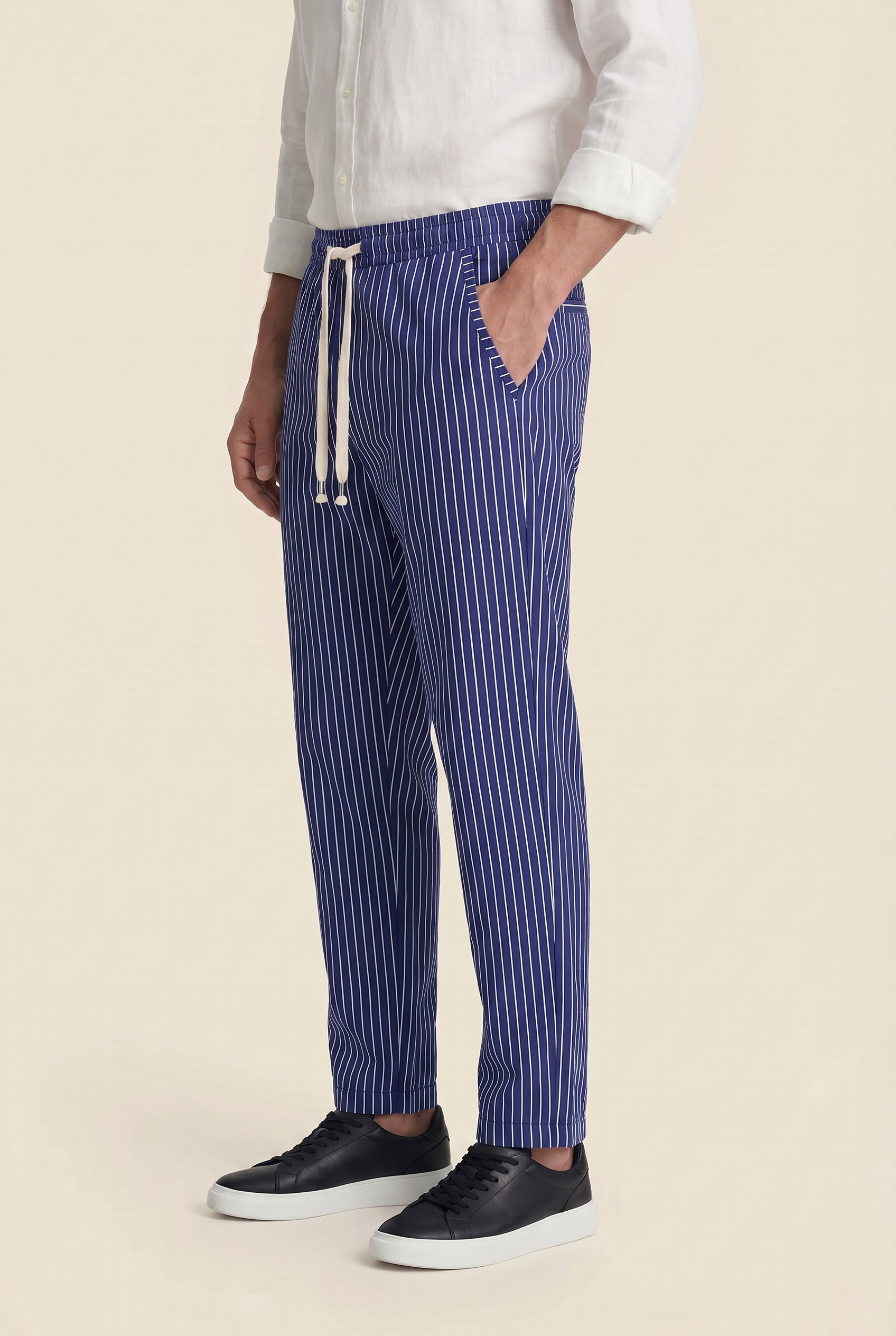 Raffaele™ Pinstripe Linen Pants Blue
