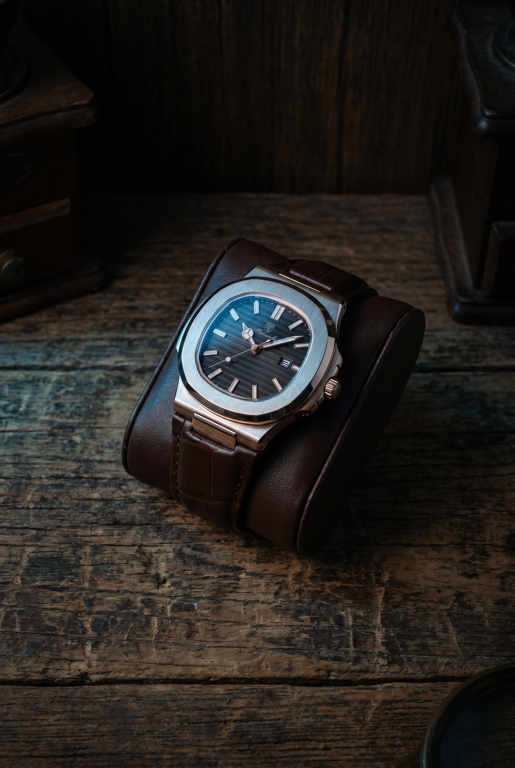 Lisbon Leather Watch Black