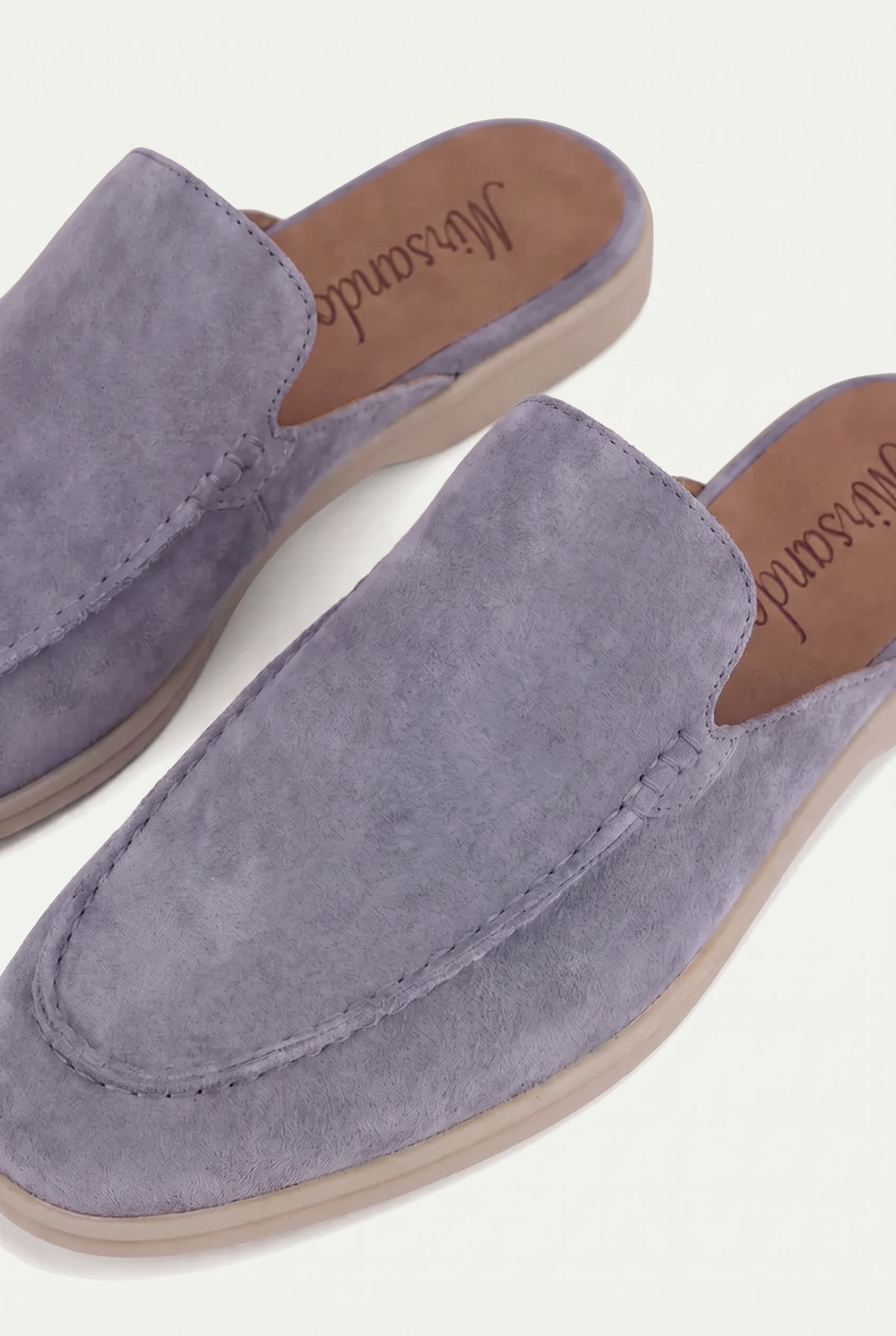 Yacht Loafer Suede Mule Baby Blue