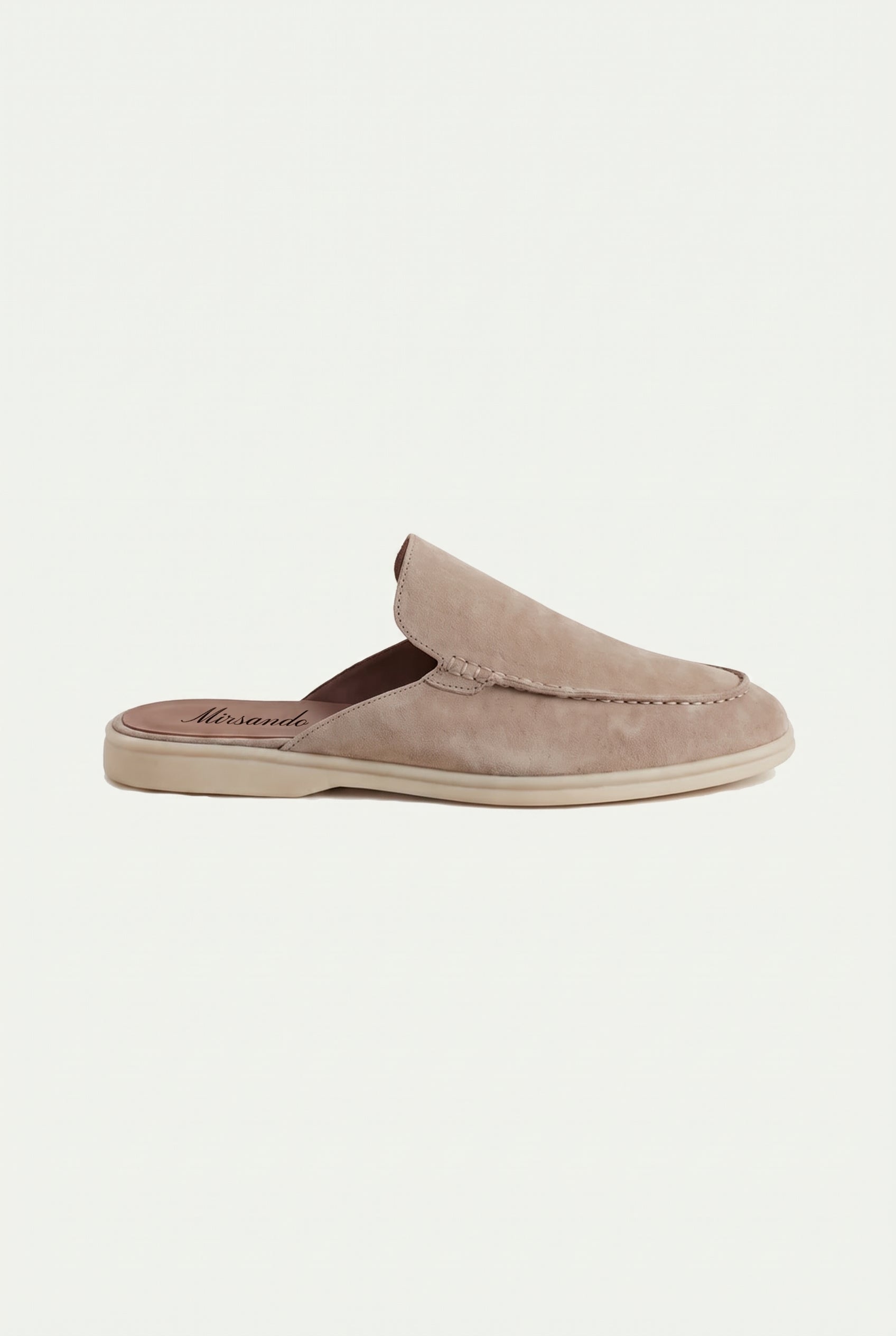 Yacht Loafer Suede Mule Dark Beige