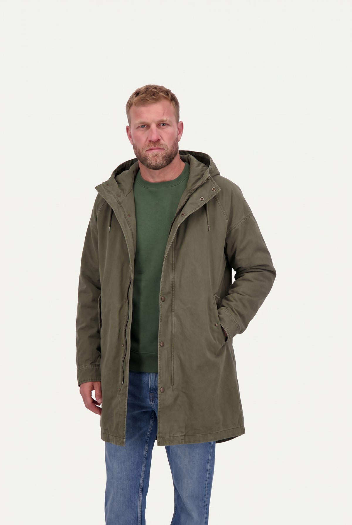 Mirsino Military Style Parka Olive