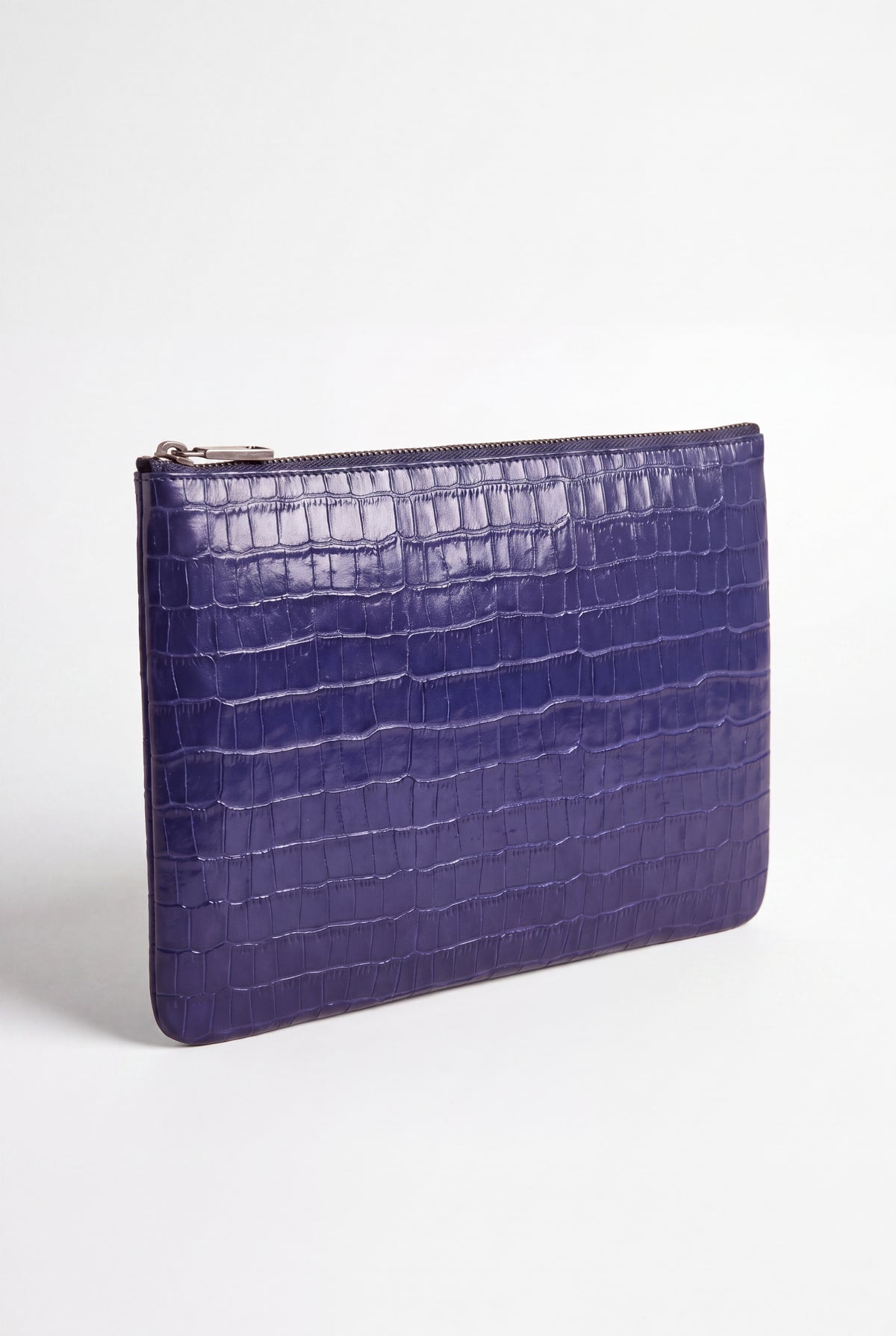 Mirsino Crocodile Embossed Pouch | Navy
