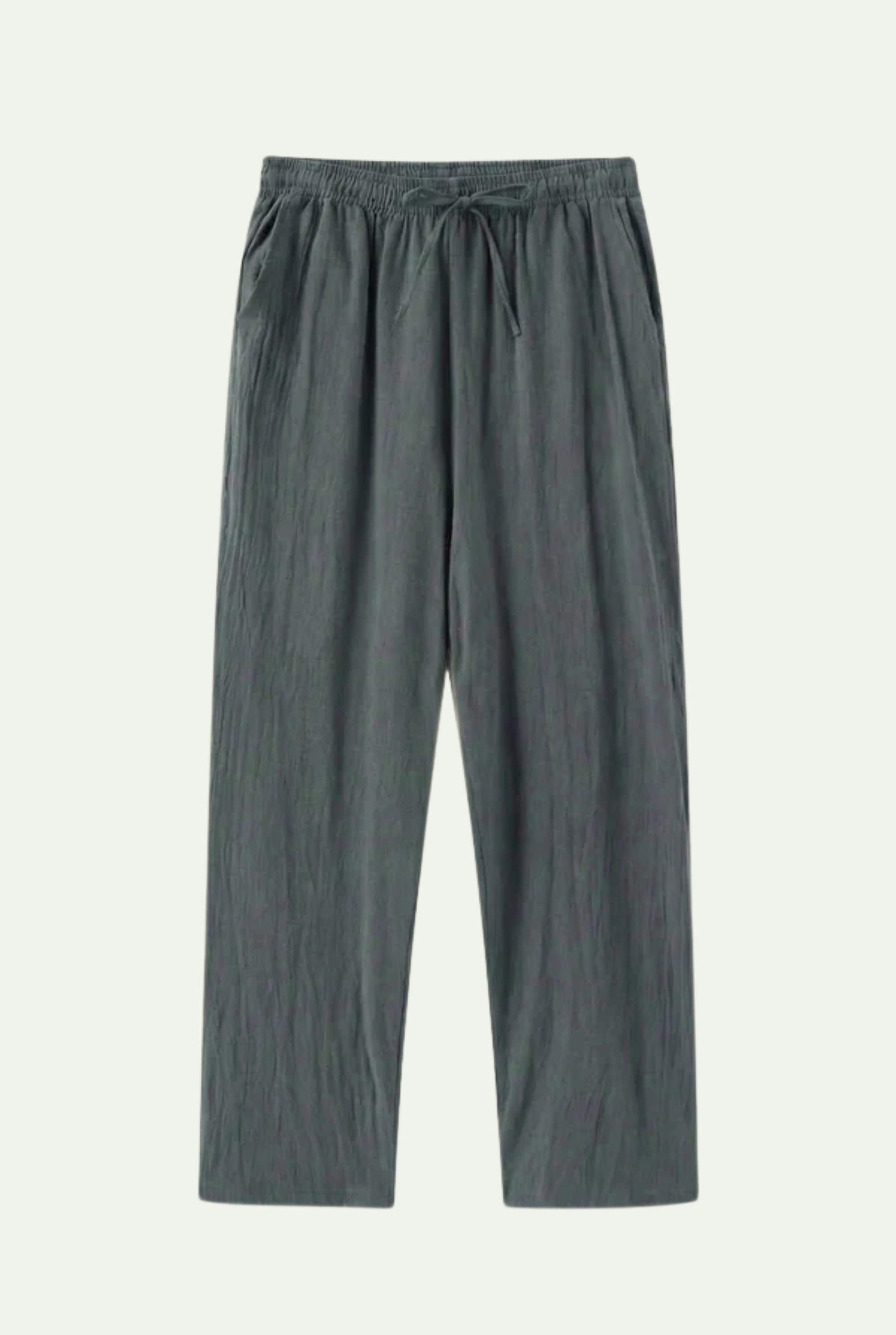 Linen Pantalon Dark Green