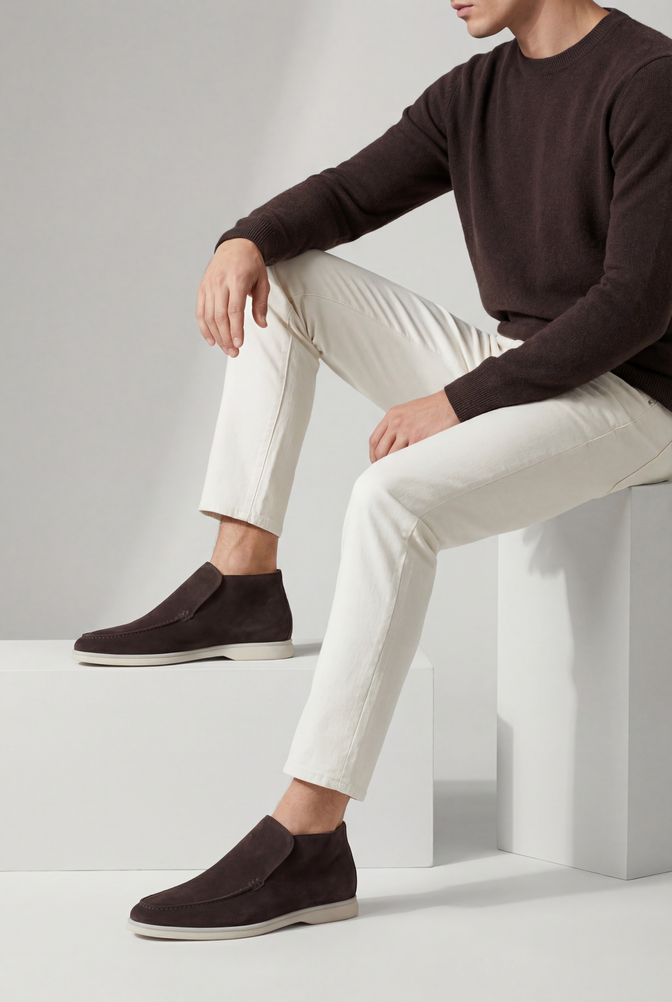 Warm Brown High Top Loafer