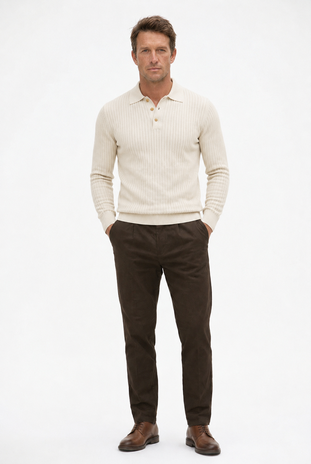 Marcello™ Ribbed Polo Beige