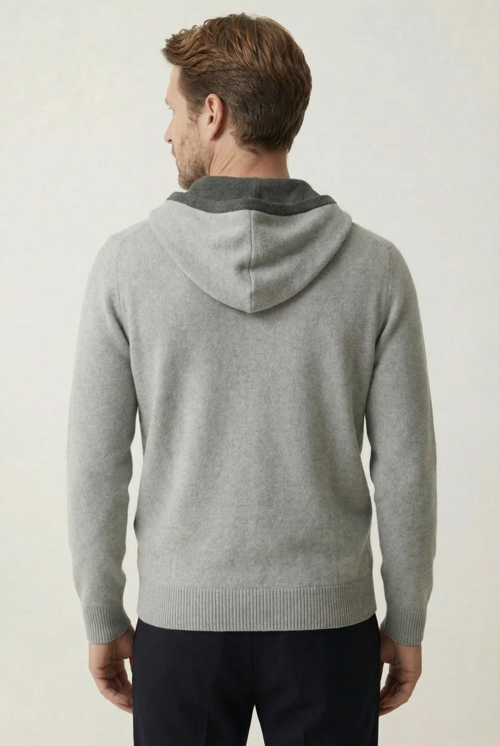 Cashmere Hooded Cardigan Grey