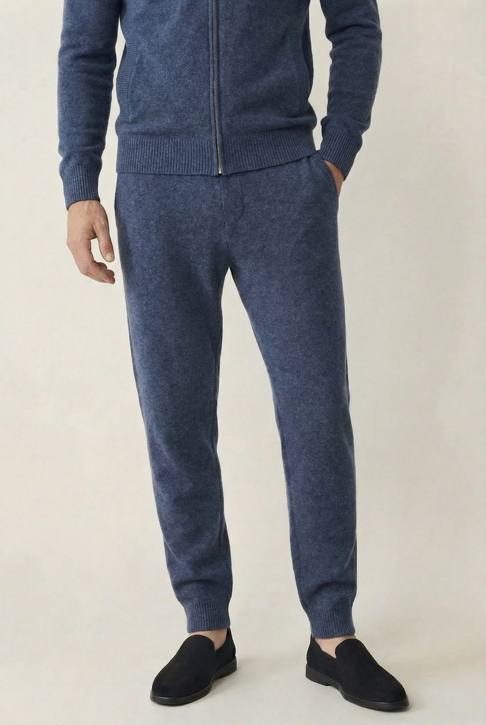Premium Wool Zip Set - Cobalt Blue